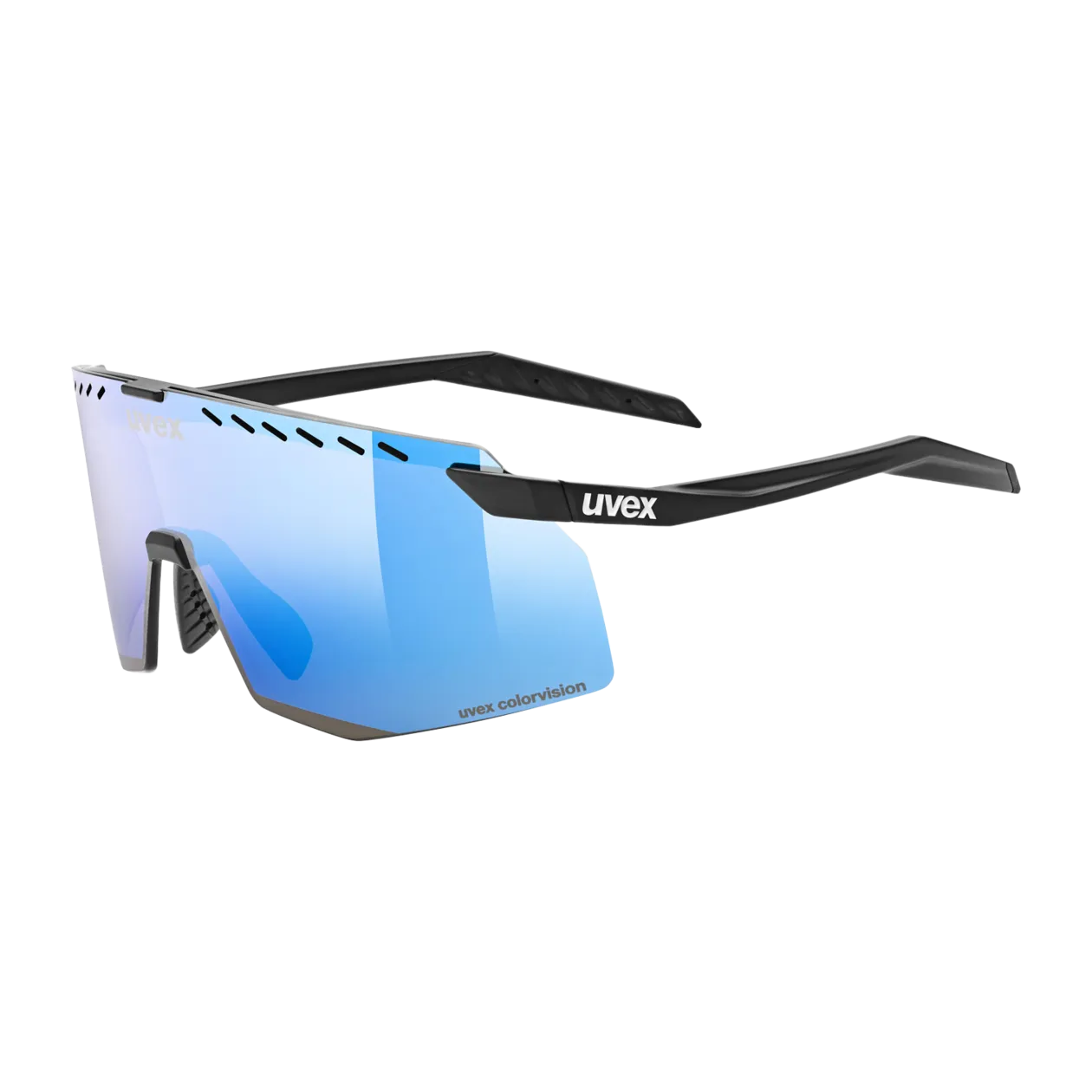 uvex pace stage CV Sports Glasses, Black Matt / Mirror Blue