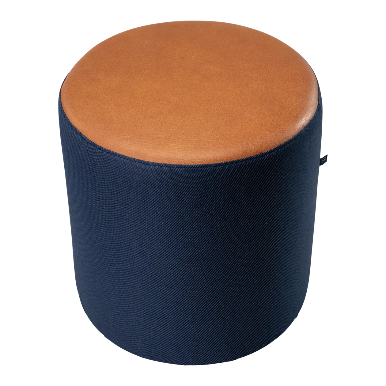 Lufthansa Upcycling Collection Pouffe, Blue/Cognac