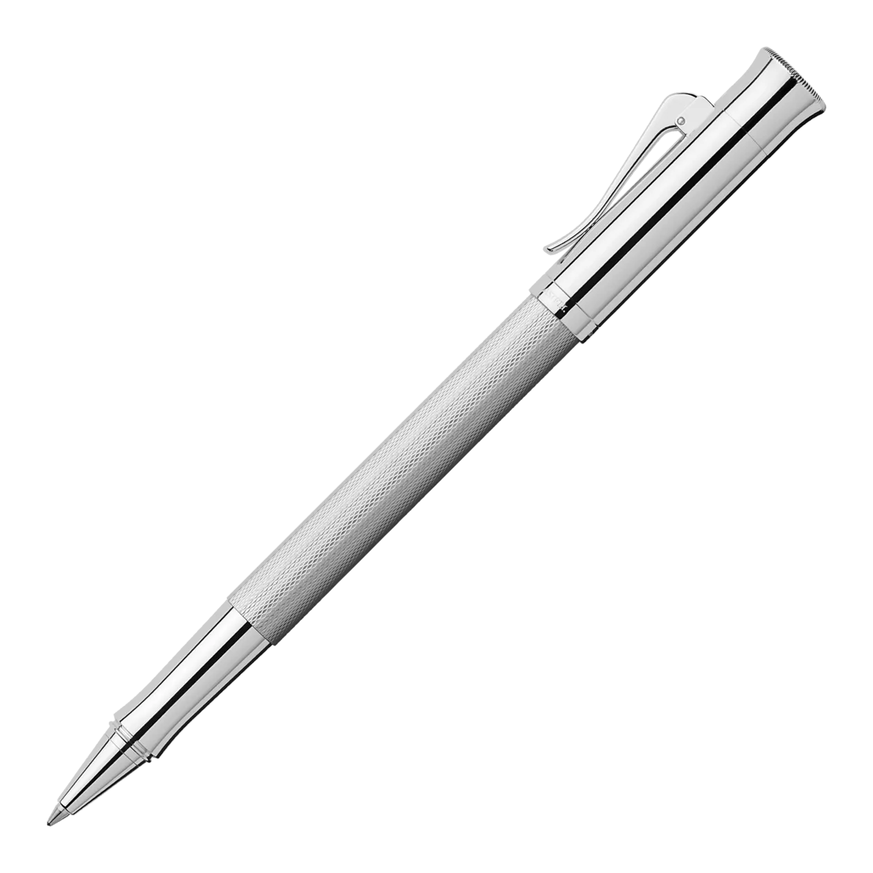 Graf von Faber-Castell Guilloche Rhodium Rollerball Pen, Silver-Coloured