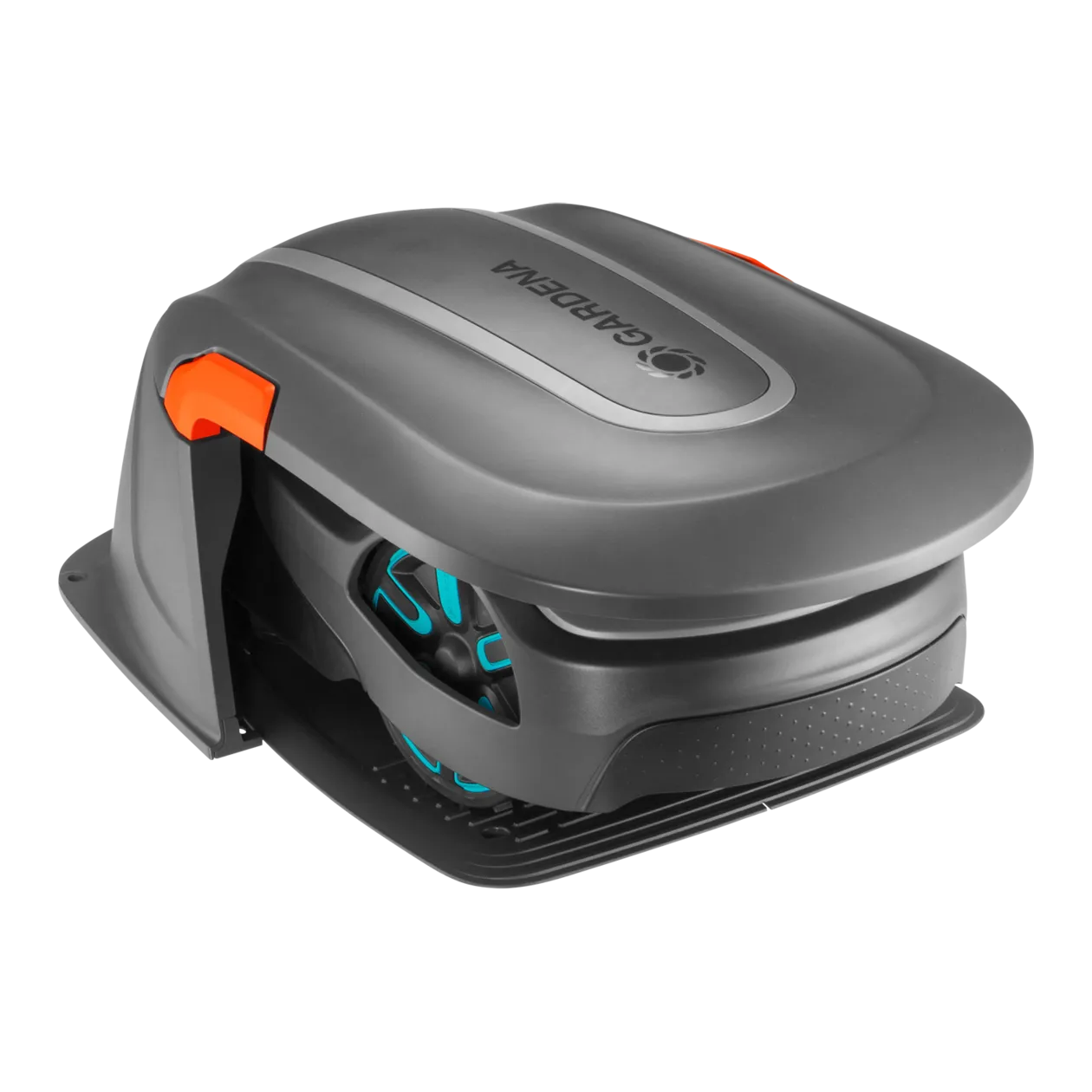 GARDENA smart SILENO city Robotic Lawnmower Set, 600 m², incl. Garage, Anthracite/Turquoise