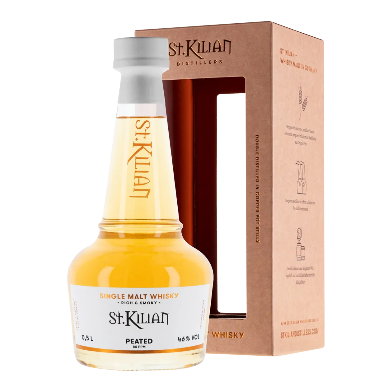 St. Kilian Peated Single Malt Whisky, 0.5 l, 46.0% ABV, Germany