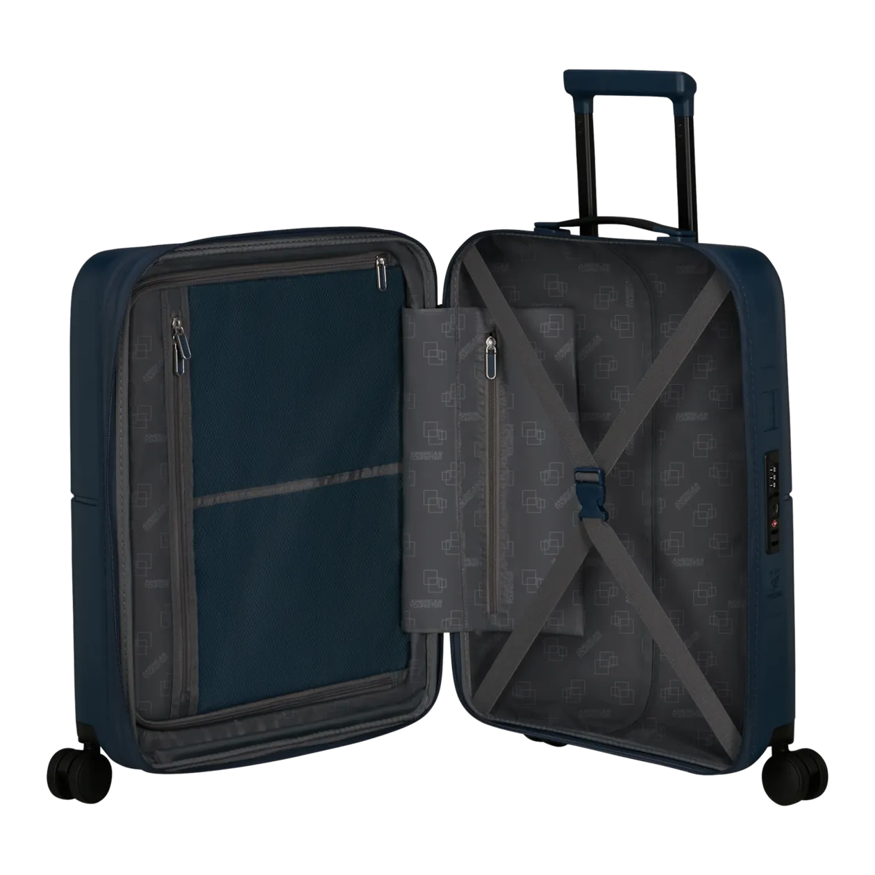 American Tourister DashPop Spinner 55/20 TSA Trolley da cabina (espandibile), Midnight Blue