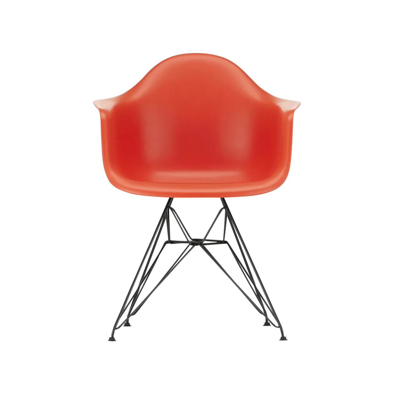 Vitra Eames Plastic Armchair DAR Chair, Poppy Red (RE)