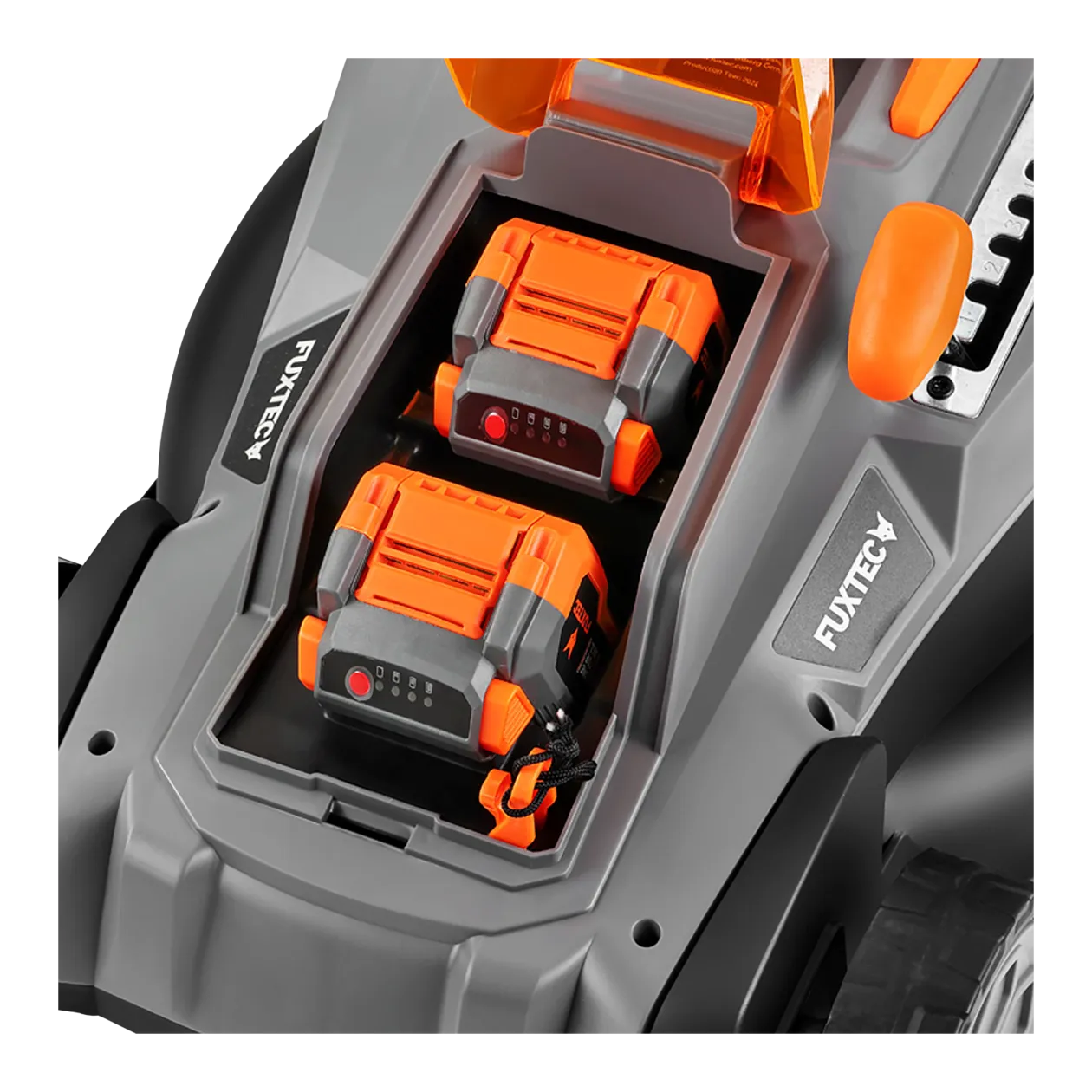 Fuxtec FX-E2RM37 40 V Rasaerba a batteria con 2 batterie e caricabatteria, nero