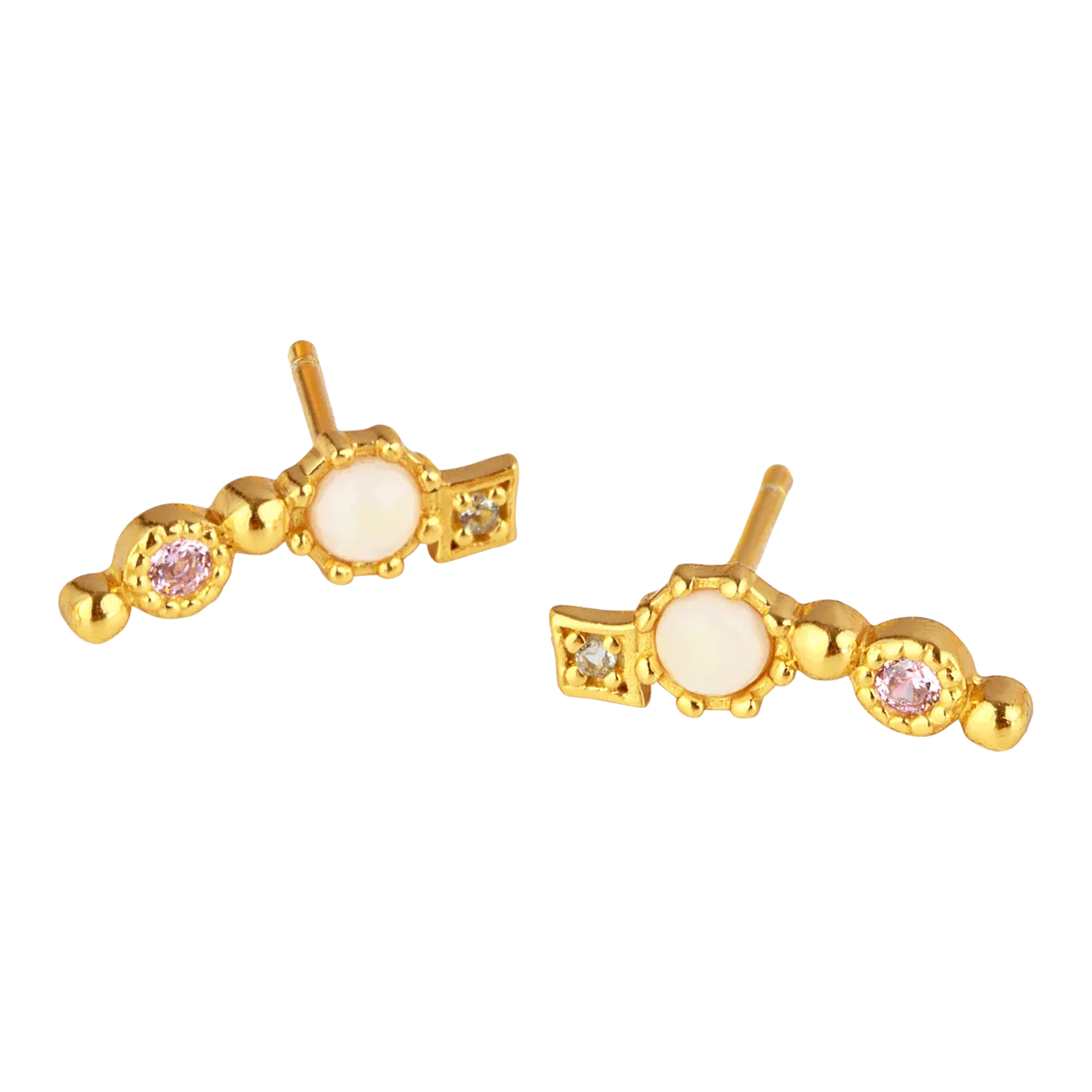 Marlay Trio Stud Earrings, Set of 3, Gold-Coloured