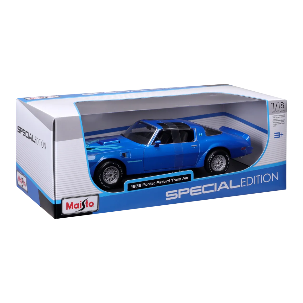 Maisto Pontiac Firebird Trans Am (1978) Model Car, 1:18, Blue