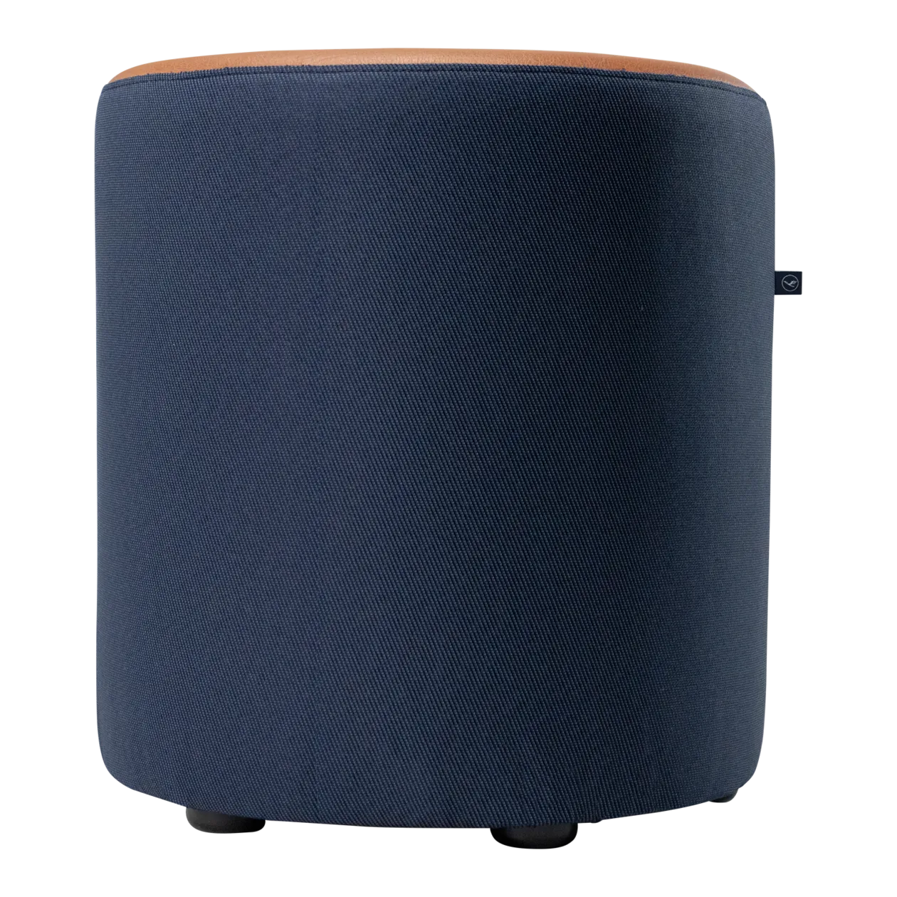 Lufthansa Upcycling Collection Pouffe, Blue/Cognac