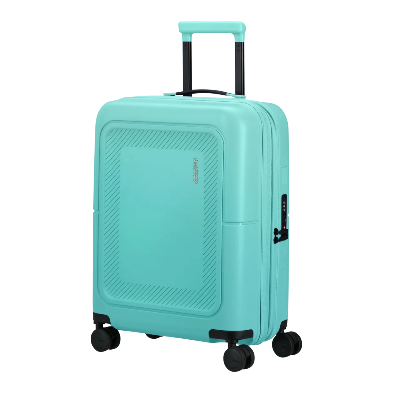 American Tourister DashPop Spinner 55/20 TSA Trolley da cabina (espandibile), Aqua Sky