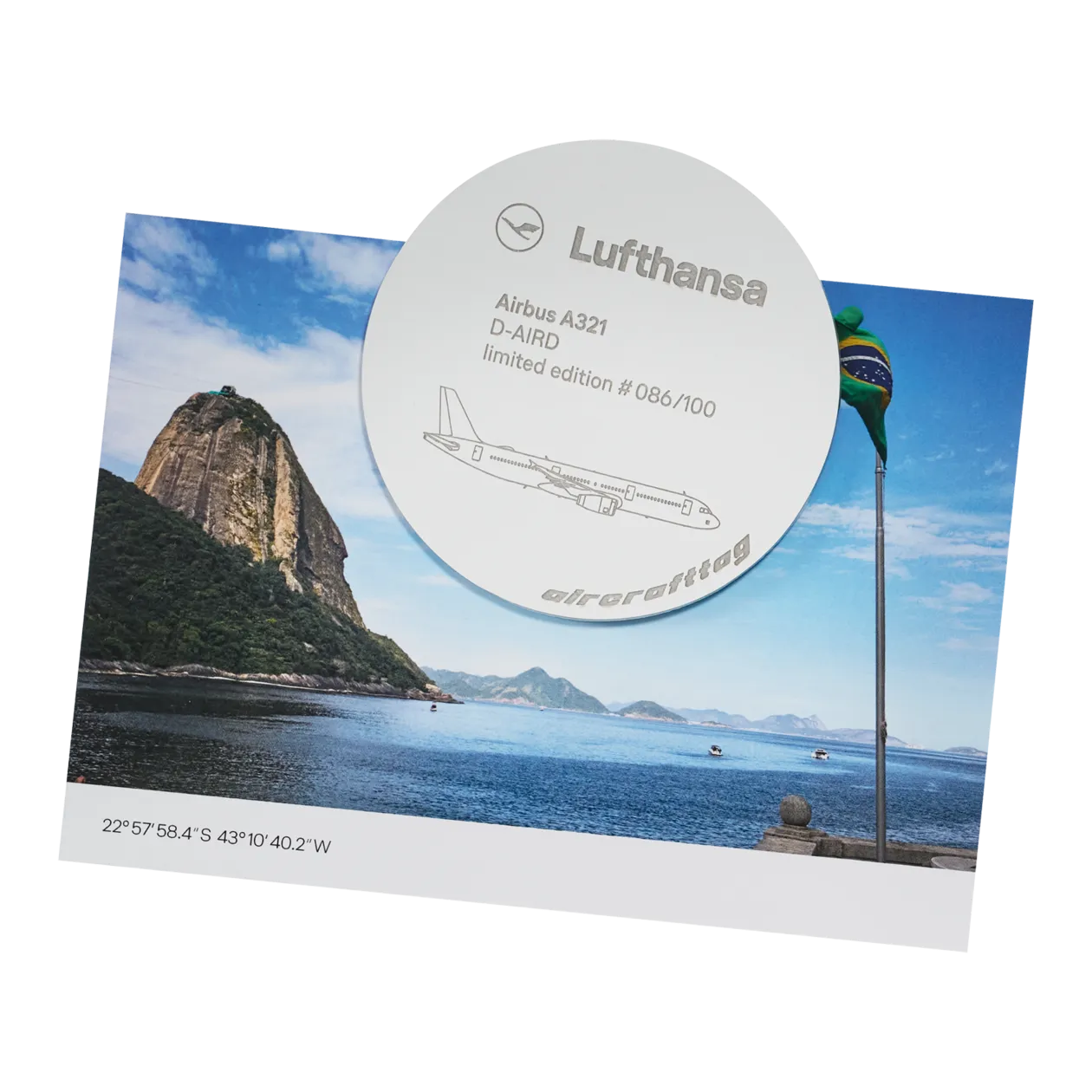 Lufthansa Upcycling Collection A321-131 D-AIRD Magnet, Weiß