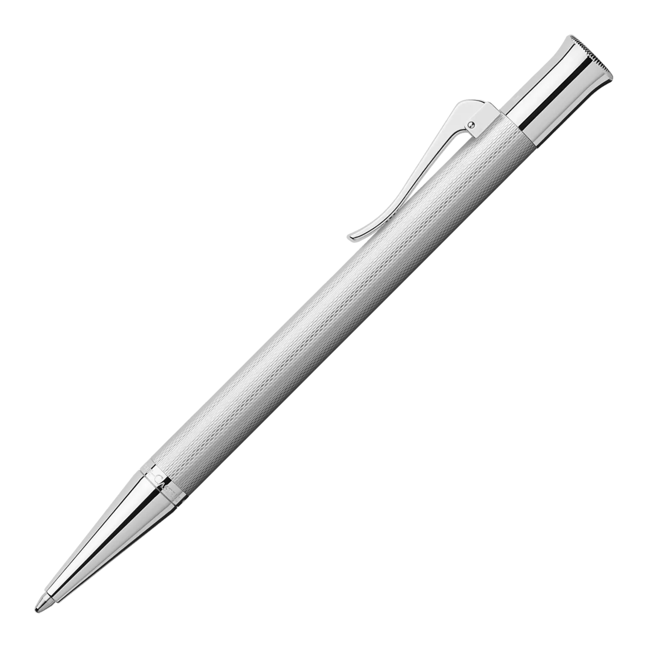 Graf von Faber-Castell Guilloche Rhodium Ballpoint Pen, Silver-Coloured