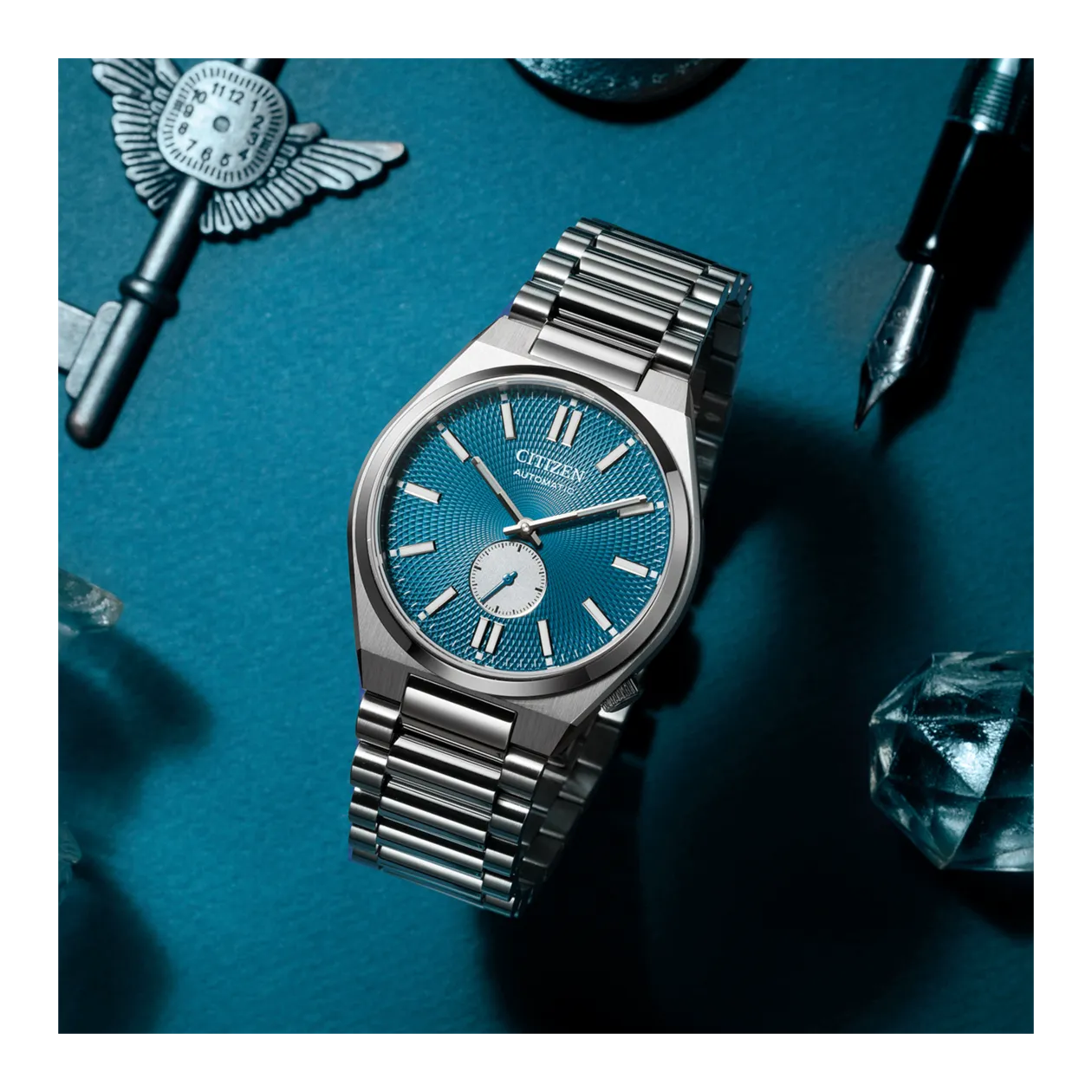 Citizen Tsuyosa NK5010-51L Montre automatique, argenté/bleu