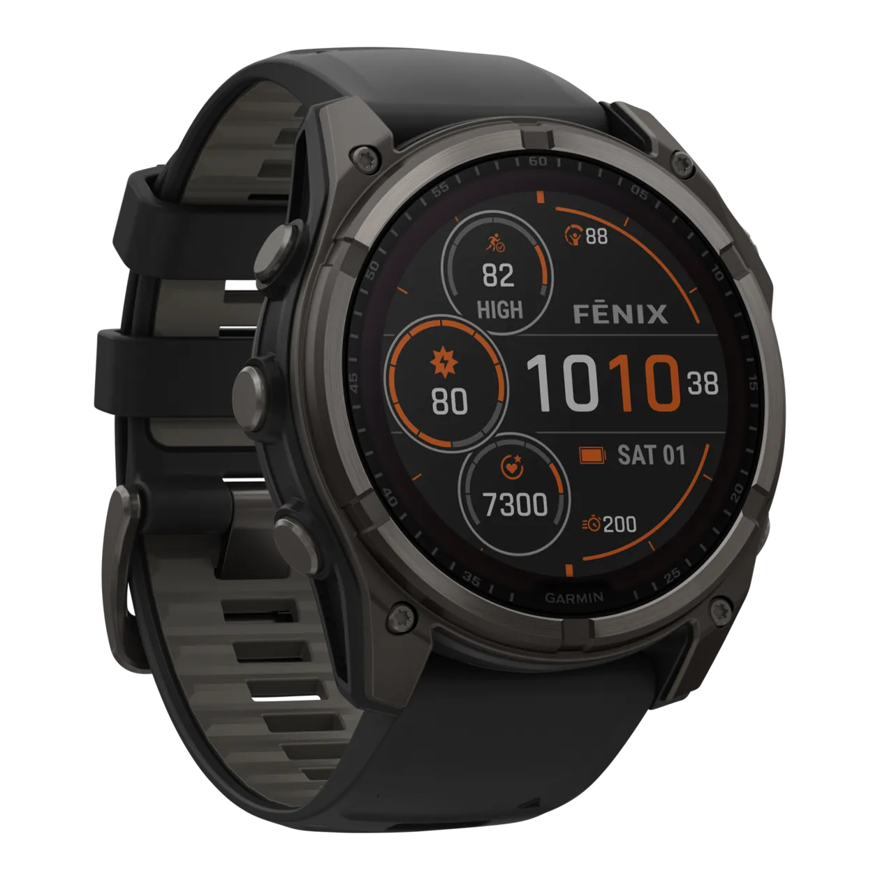 Garmin fēnix® 8 Sapphire Solar GPS Multisport Smartwatch, Graphite / Carbon Grey Titanium