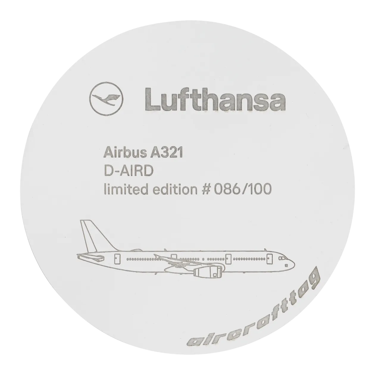 Lufthansa Upcycling Collection A321-131 D-AIRD Magnet, Weiß