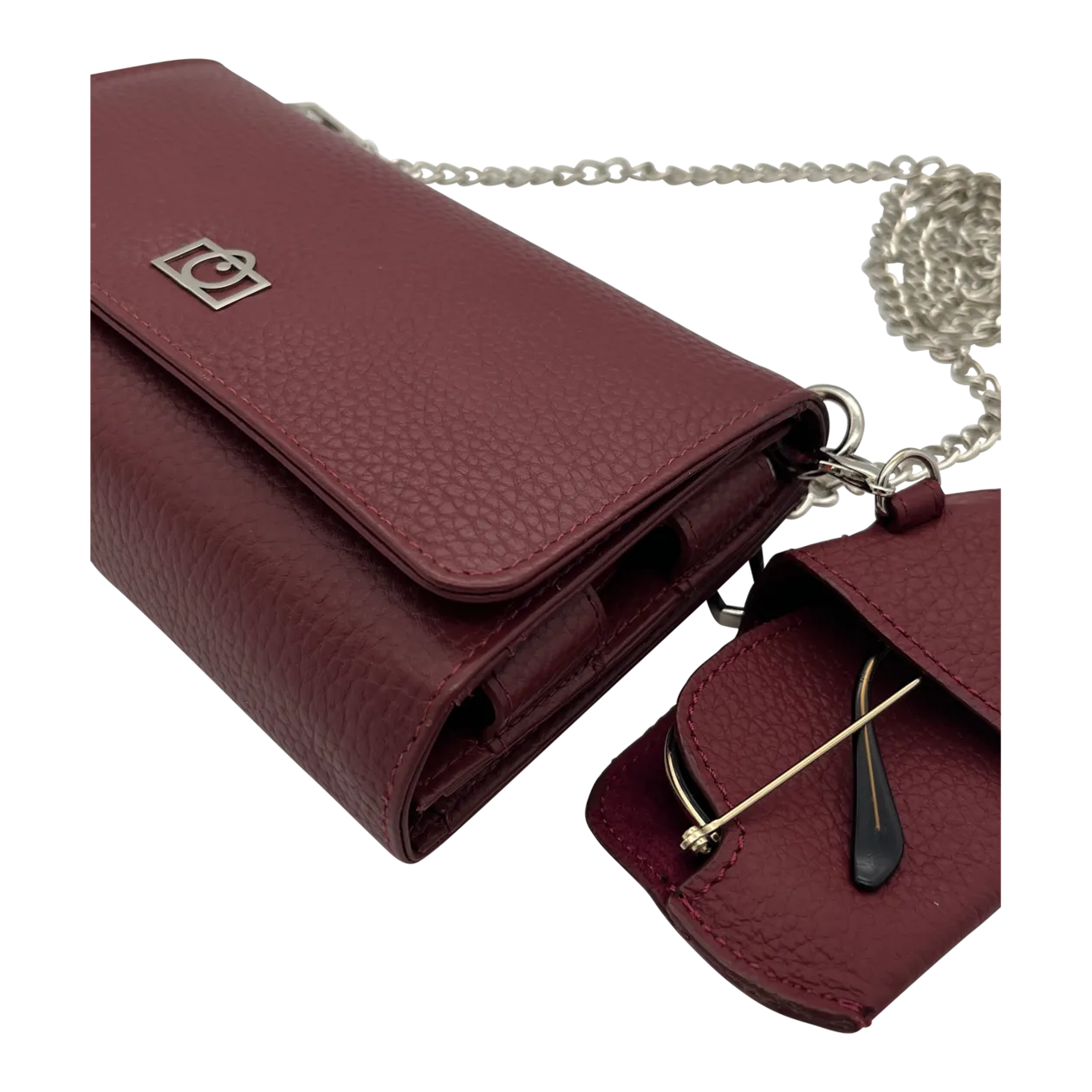 IMPIBAG Classic Phone Case incl. Glasses Case Set, Bordeaux