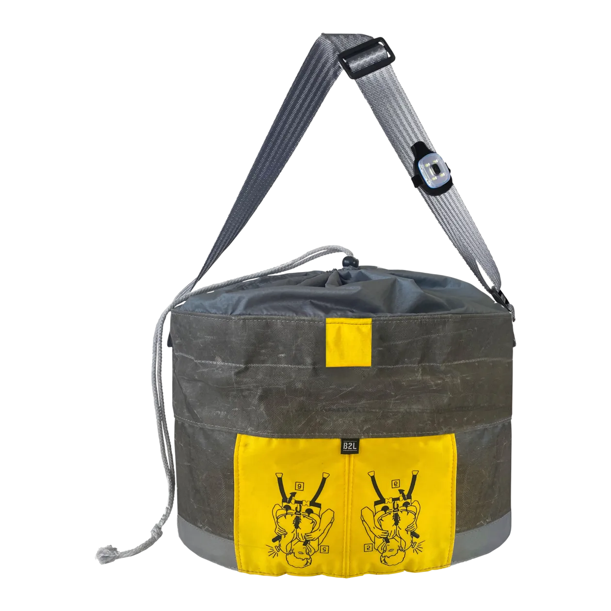 BAG TO LIFE Bike Basket Fahrradtasche, Cargo-Grau/Gelb