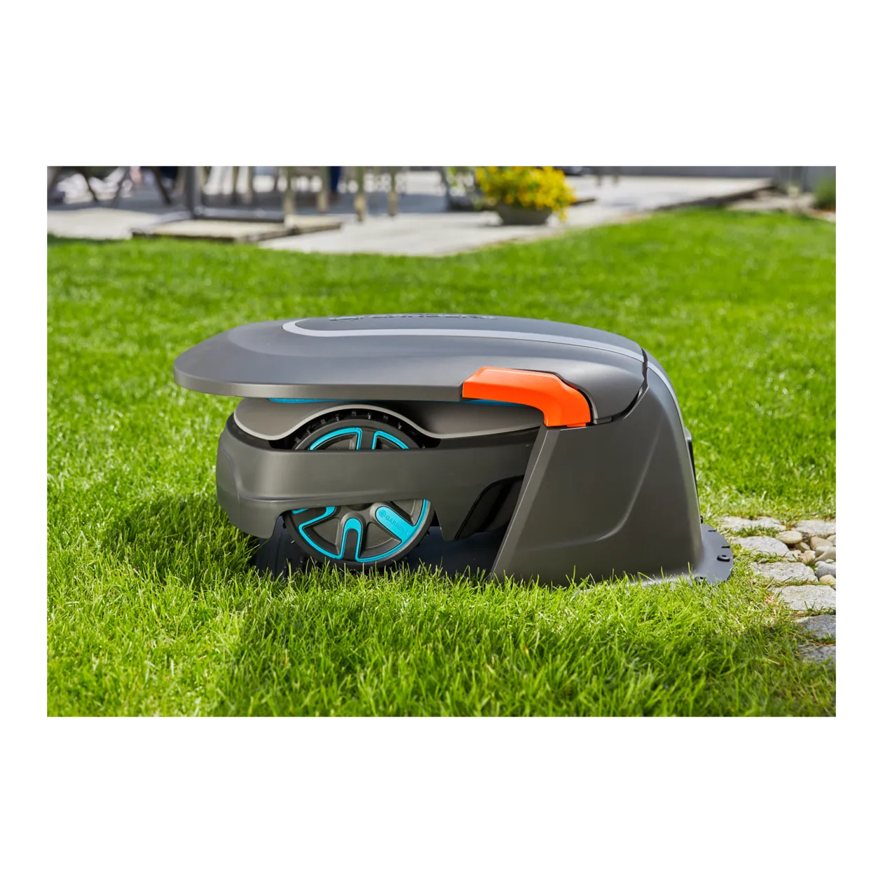 GARDENA smart SILENO city Robotic Lawnmower Set, 600 m², incl. Garage, Anthracite/Turquoise