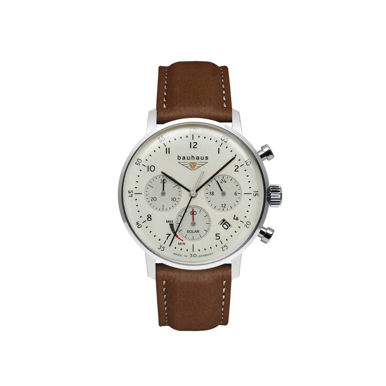 Bauhaus Dessau 20865 Armbanduhr, Silberfarben/Beige