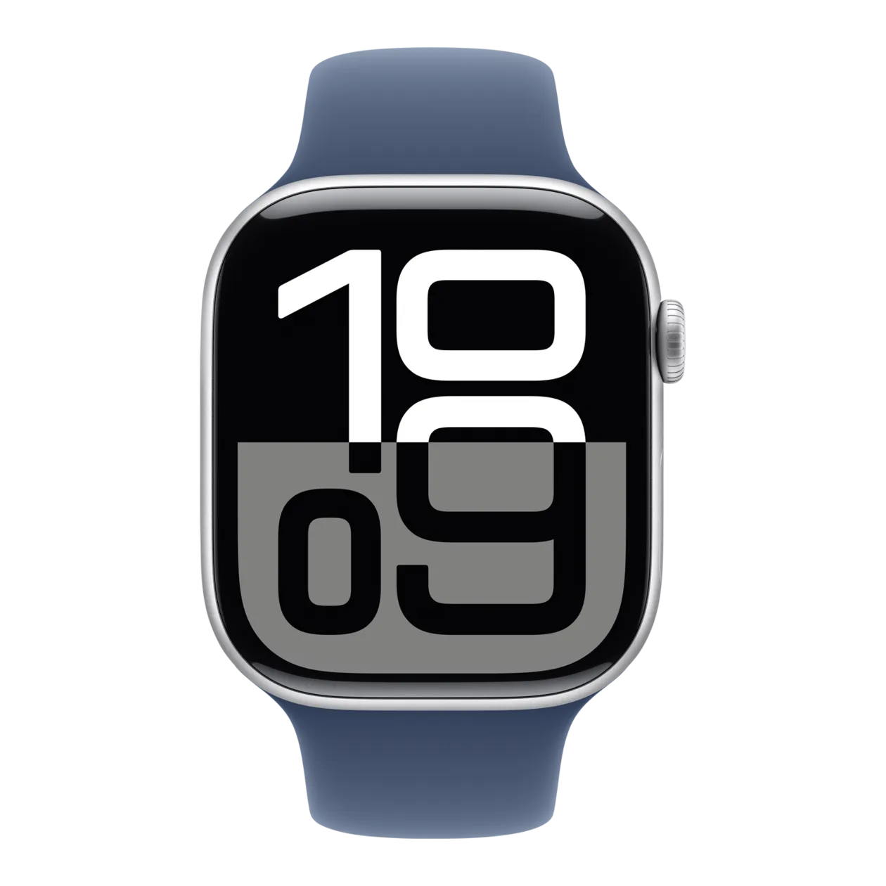 Apple Watch Series 10 GPS Montre connectée avec bracelet sport M/L, 46 mm, aluminium, argent/denim