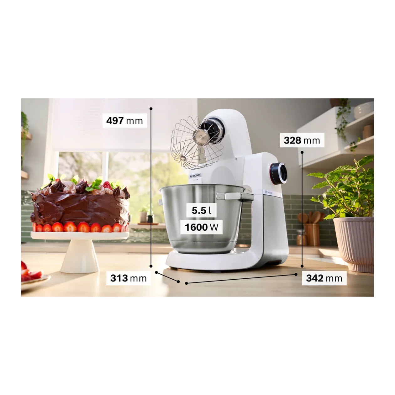 Bosch Serie 6 MUMS6EW13D Küchenmaschine, Weiß/Edelstahl