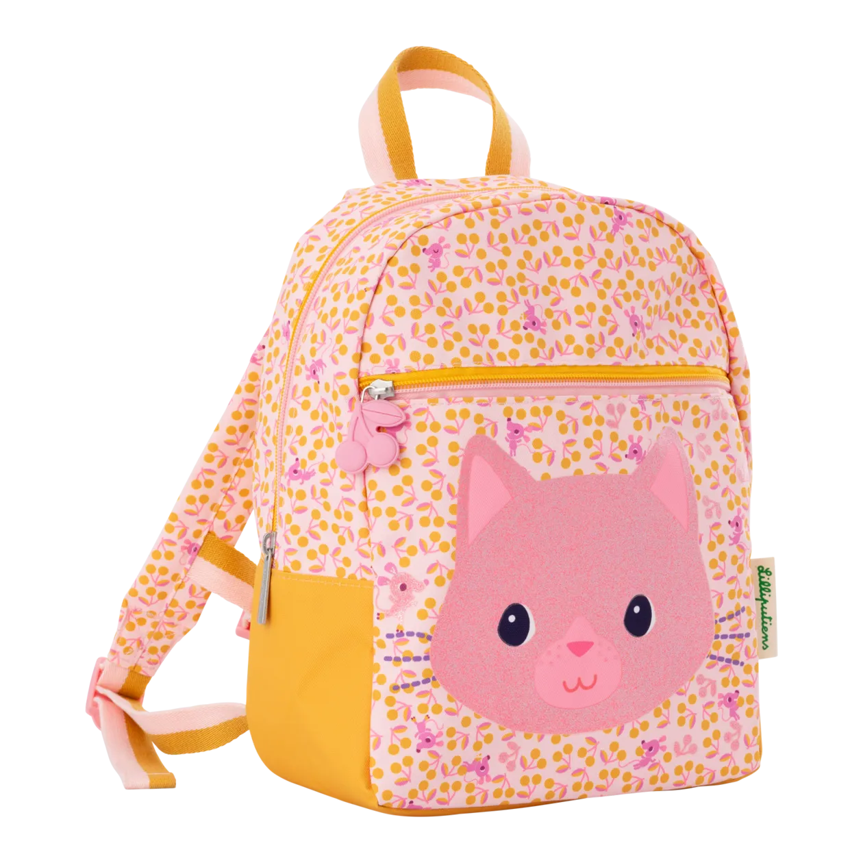 Lilliputiens "Jeanne the Cat" Children's Backpack, Pink/Yellow