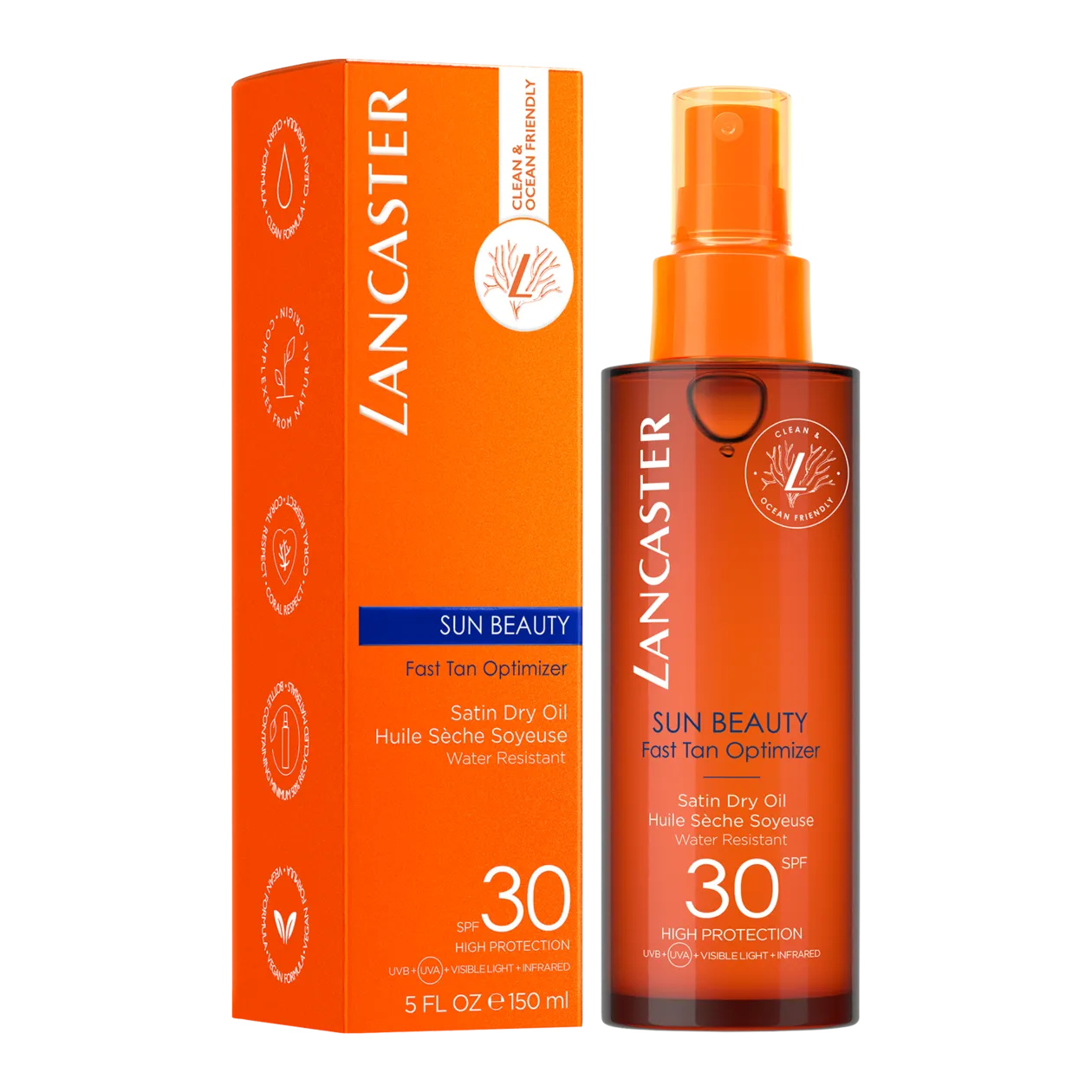 Lancaster Sun Beauty Fast Tan Optimizer Satin-Trockenöl, SPF 30, 150 ml