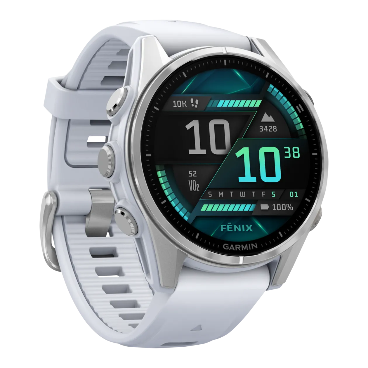 Garmin fēnix® 8 GPS Multisport Smartwatch, Whitestone/Silver