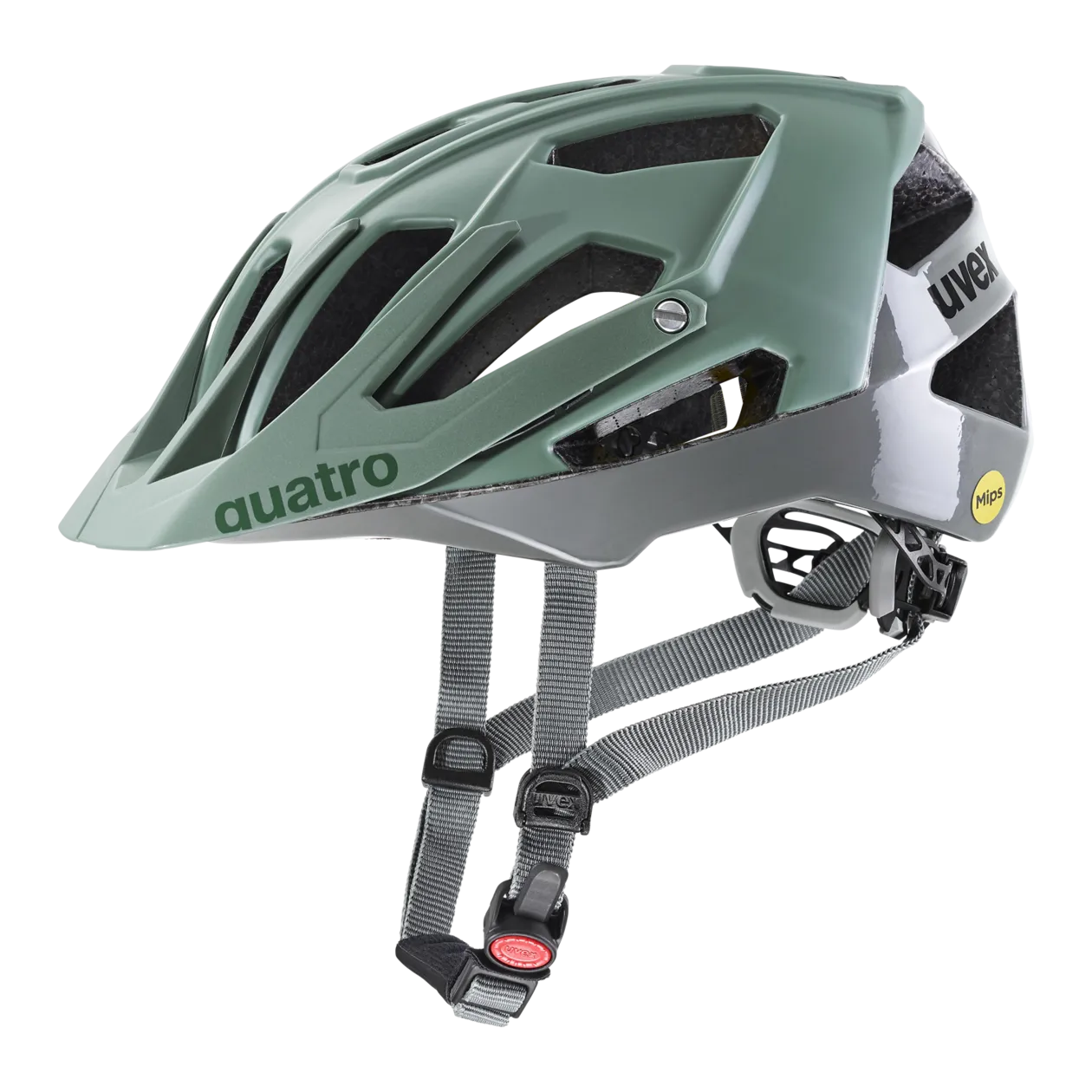 uvex quatro cc MIPS Casque de vélo, 52-57 cm, Moss Green / Rhino Mat