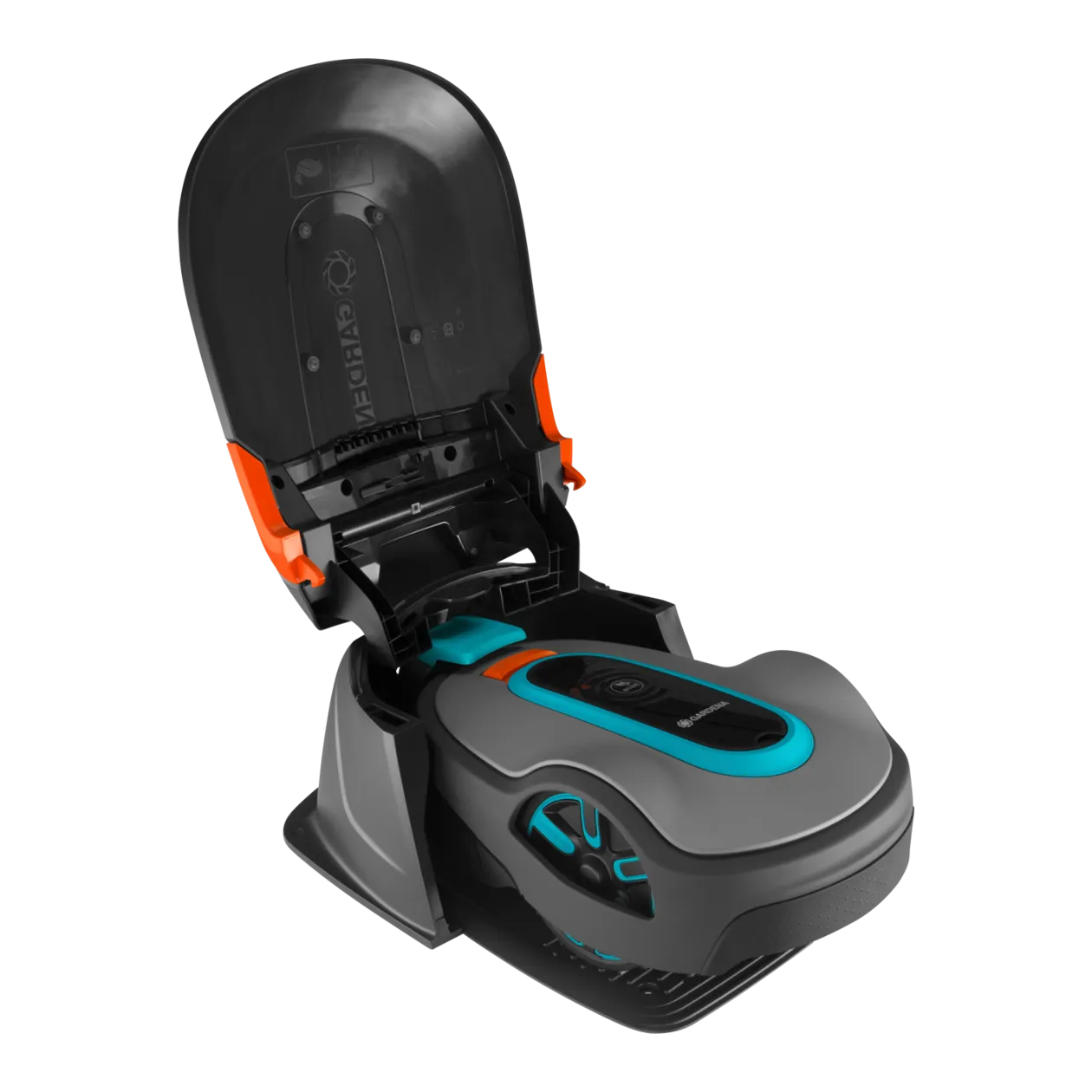 GARDENA smart SILENO city Robotic Lawnmower Set, 600 m², incl. Garage, Anthracite/Turquoise