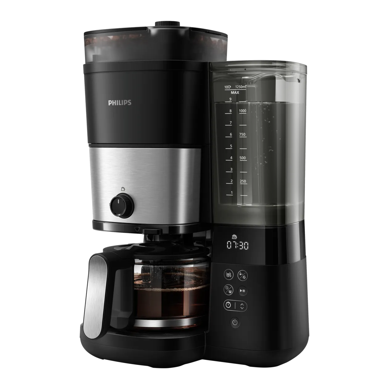 Philips All-in-1 Brew Filterkaffeemaschine, Schwarz/Edelstahl