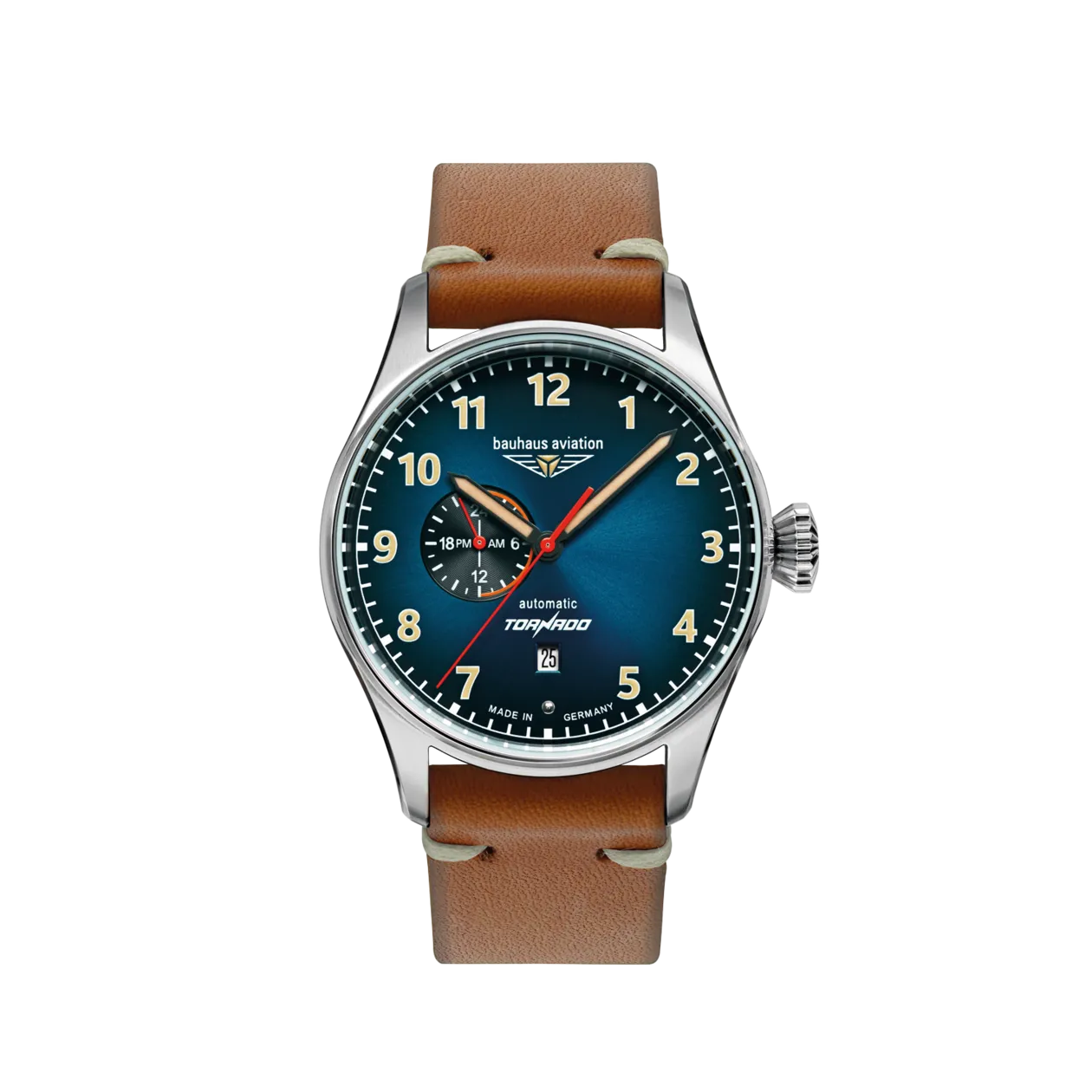 Bauhaus Aviation Tornado 27643 Armbanduhr, Silberfarben/Blau