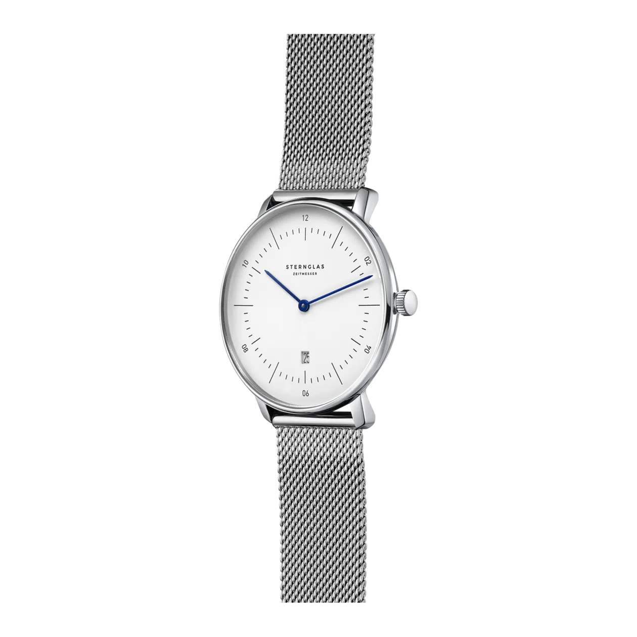 Sternglas NAOS XS Wristwatch, Silver-coloured / White