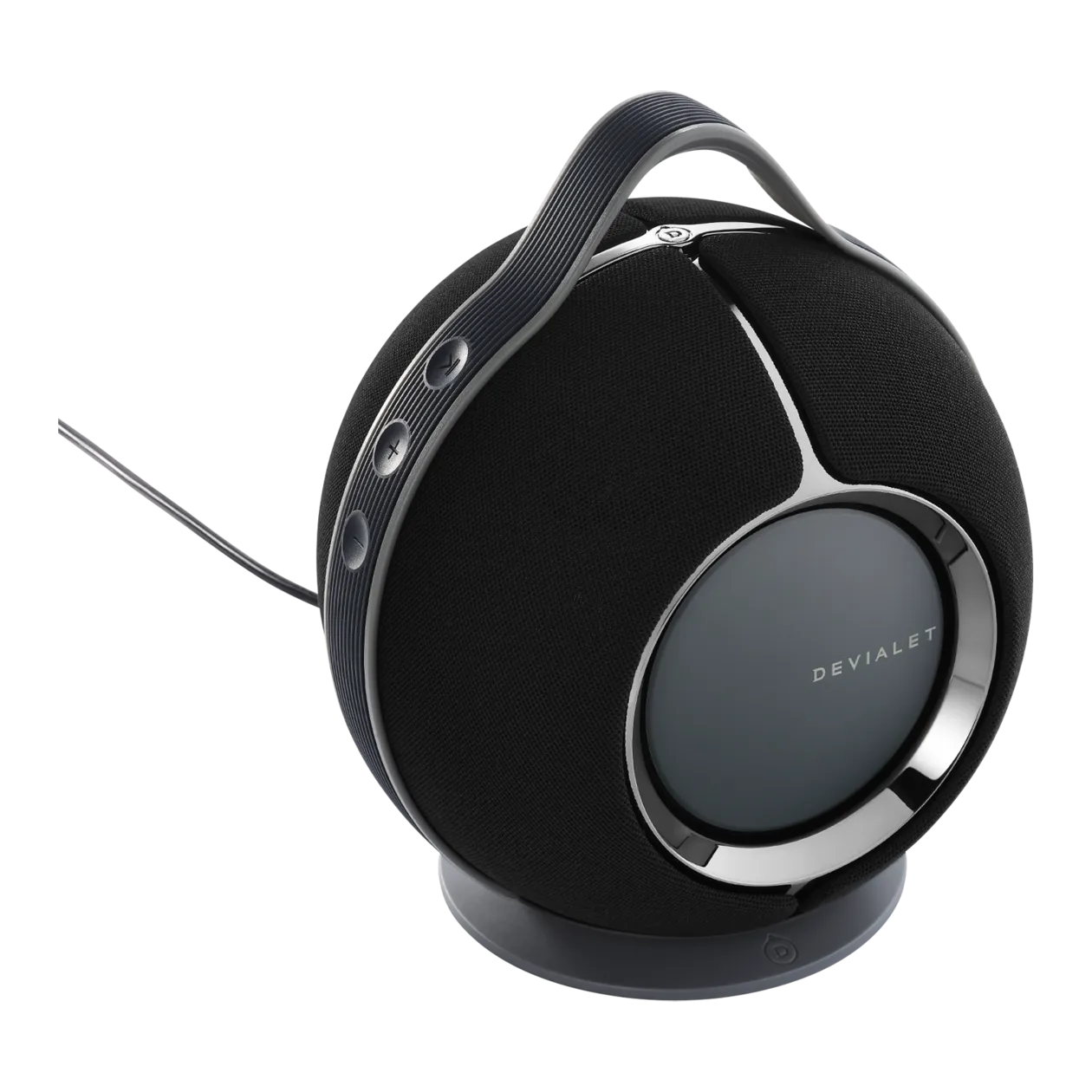 Devialet Mania tragbarer Hi-Fi-Lautsprecher mit Ladestation, Deep Black