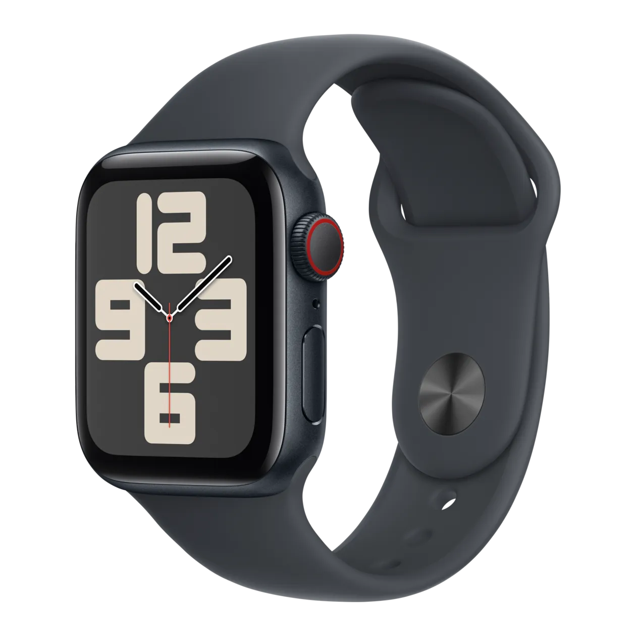 Apple Watch Series SE GPS + Cellular Smartwatch (2. Generation) mit Sportarmband S/M, Aluminium, 40 mm, Midnight