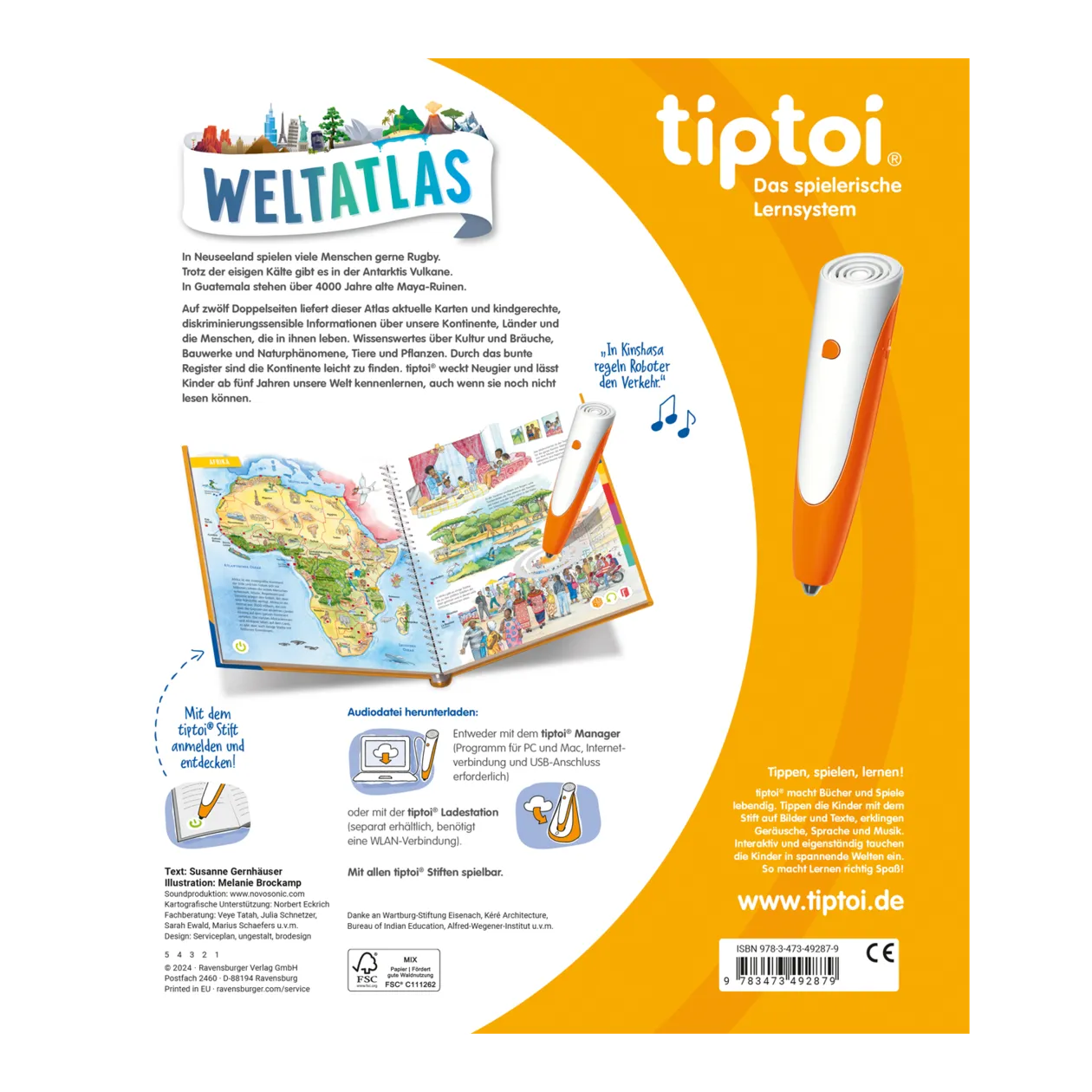 Ravensburger tiptoi® Weltatlas Buch