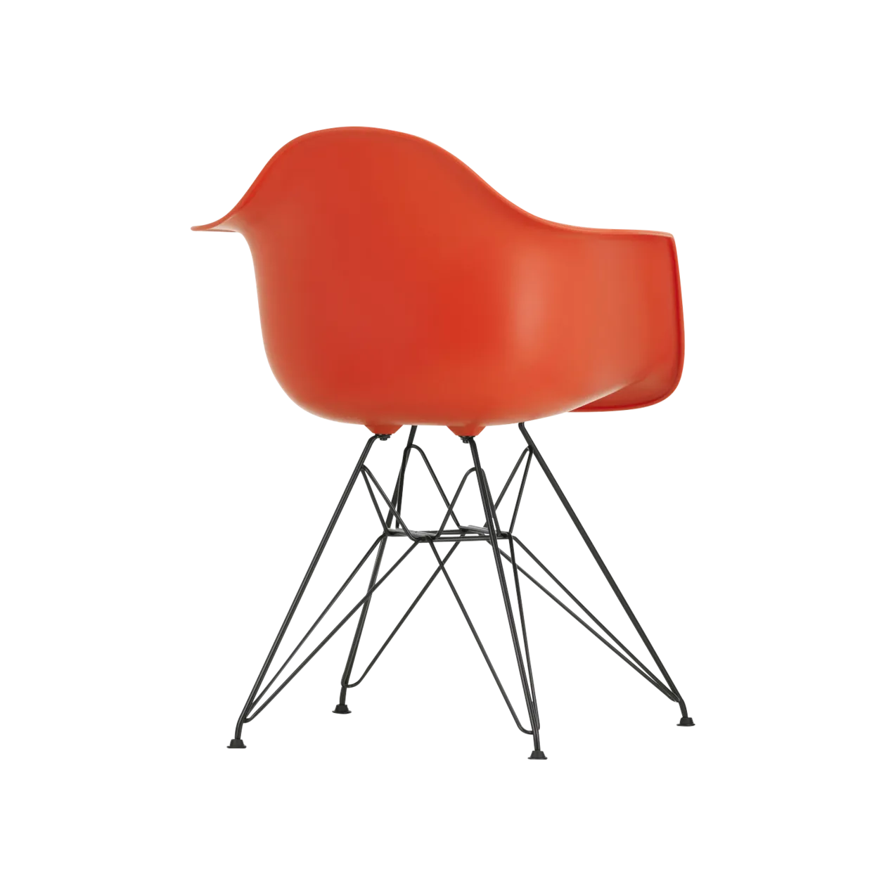 Vitra Eames Plastic Armchair DAR Chair, Poppy Red (RE)