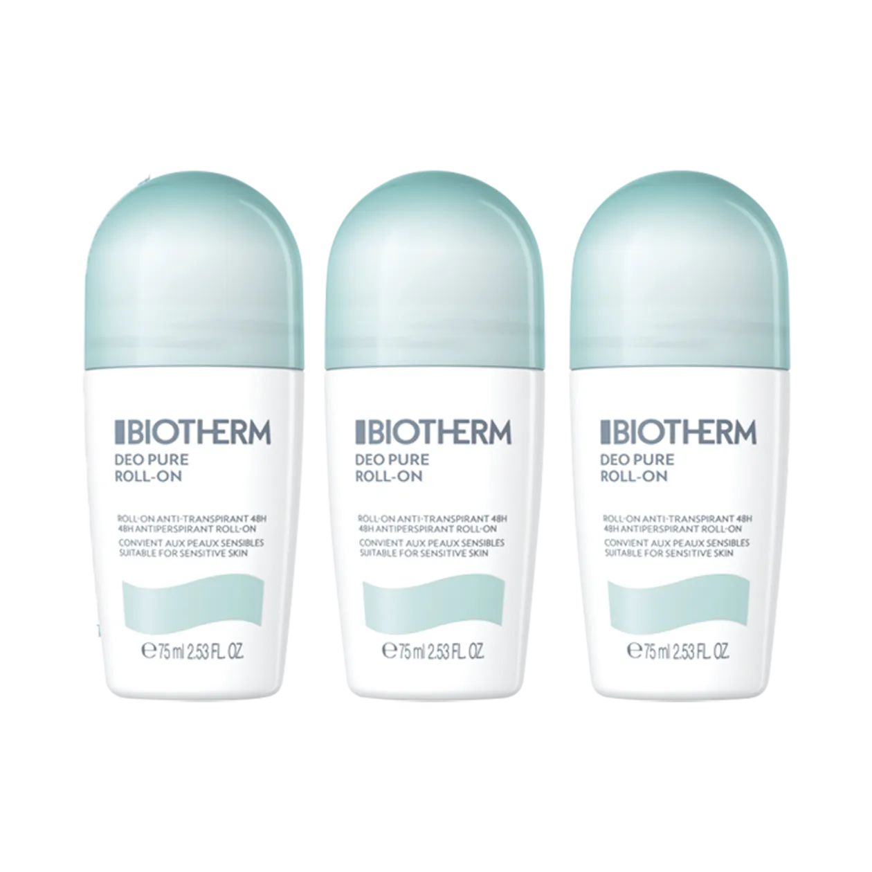 Biotherm Pure Deodorant Roll-on Trio, 3x 75 ml