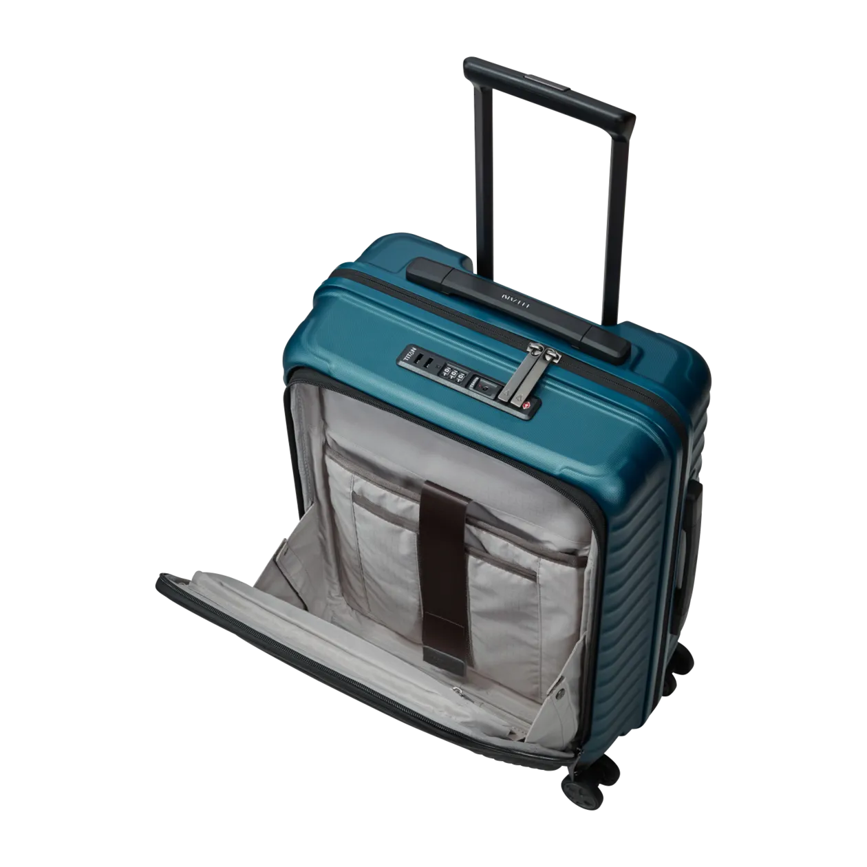 TITAN LITRON Valise à roulettes S avec poche frontale, 4 roues, Petrol