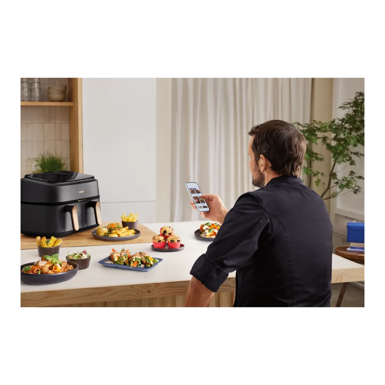 Philips Airfryer 3000 Series Heißluftfritteuse, 3/6 l, Schwarz