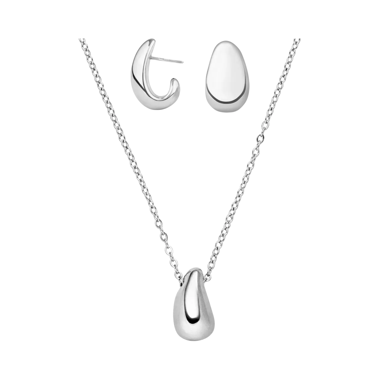 Haus of Dietrich Silver Drop Collana e orecchini, set da 2, toni argento