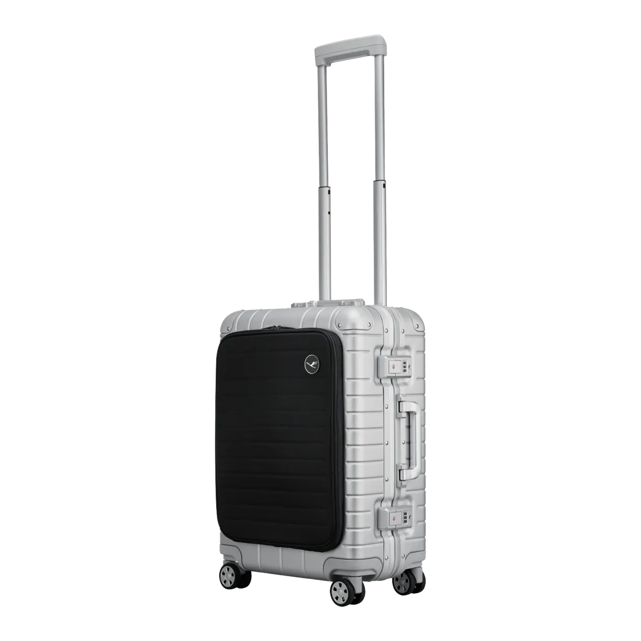 Lufthansa Aluminium Collection Trolley S with Front Pocket, Silver