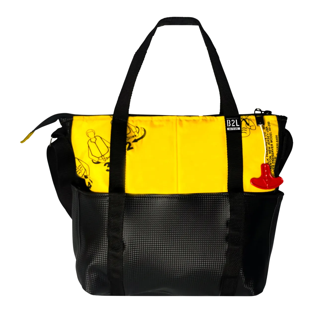 BAG TO LIFE Classic Flyer Bag BC Sac à bandoulière, noir carbone / jaune