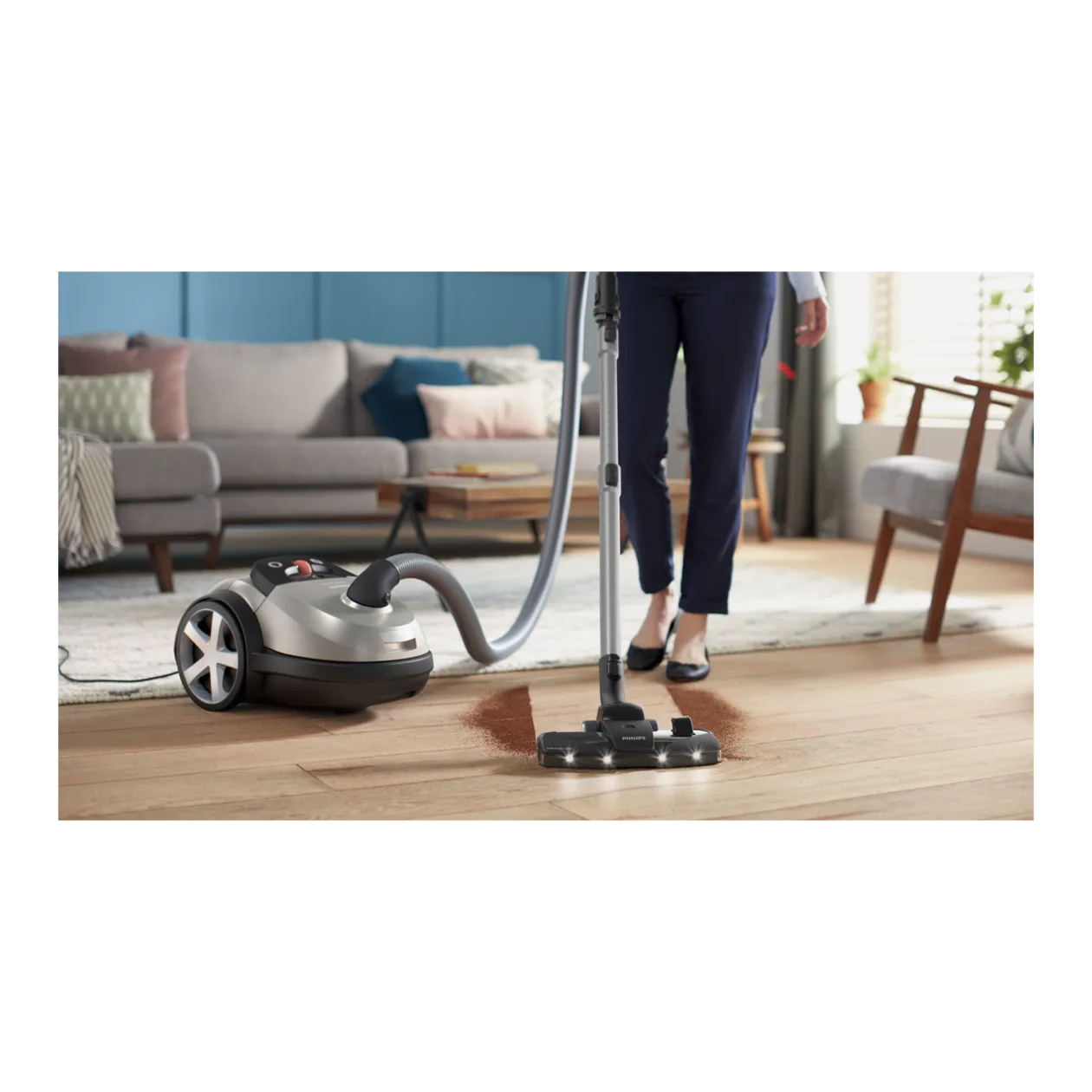 Philips Performer LED 8000 Series Bagged Vacuum Cleaner, Grey Metallic