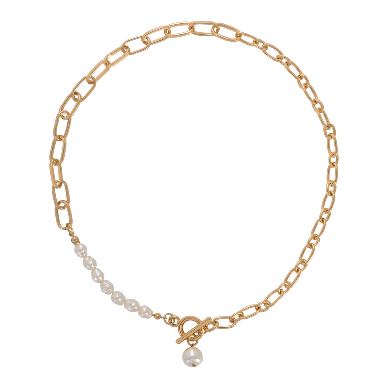 Marlay Link Pearl Duo Kette, Goldfarben/Weiß