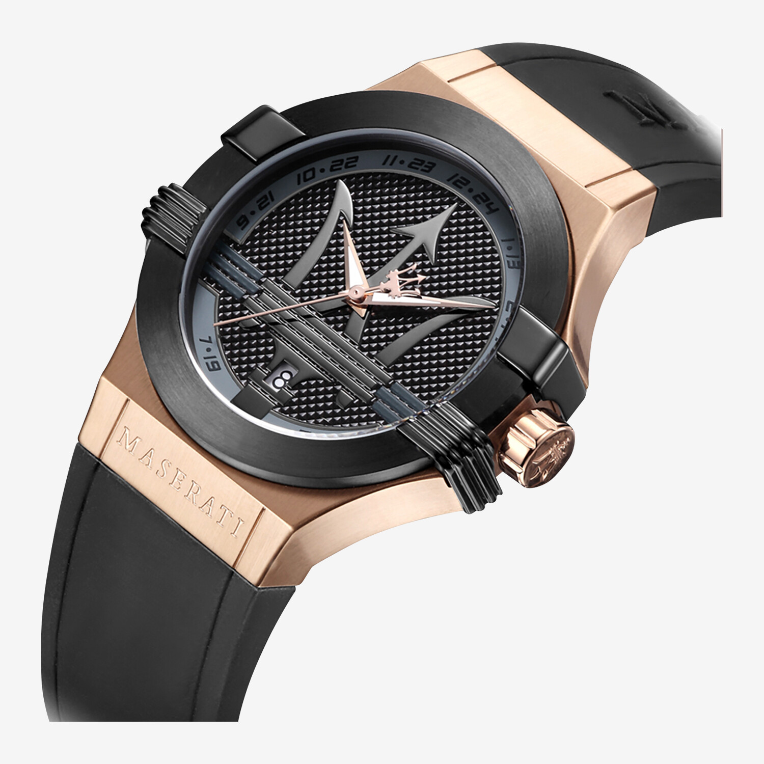 Maserati POTENZA Wristwatch Rose Gold coloured Black Worldshop