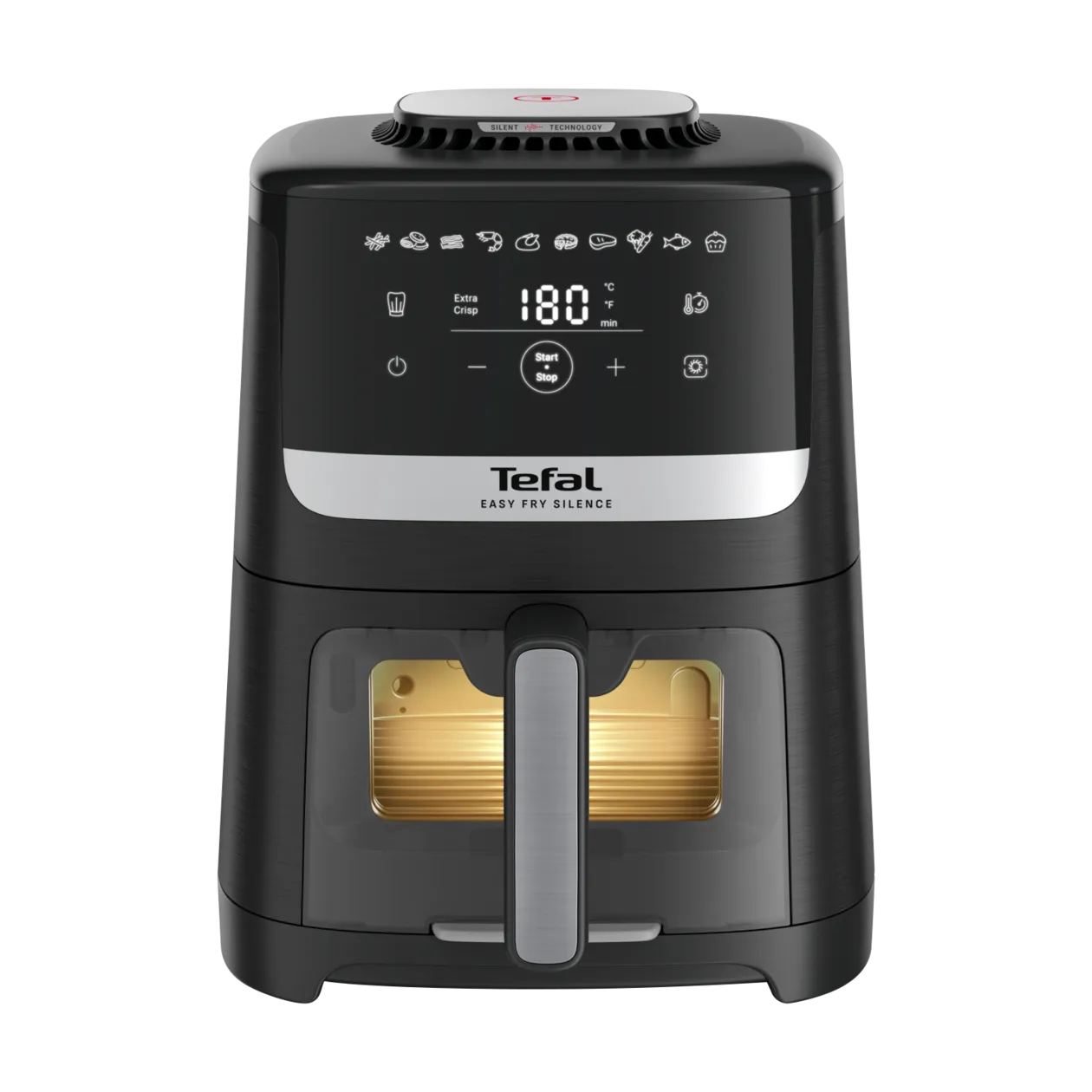 Tefal Easy Fry Silence Vision EY5568 Heißluftfritteuse, 5 l, Schwarz