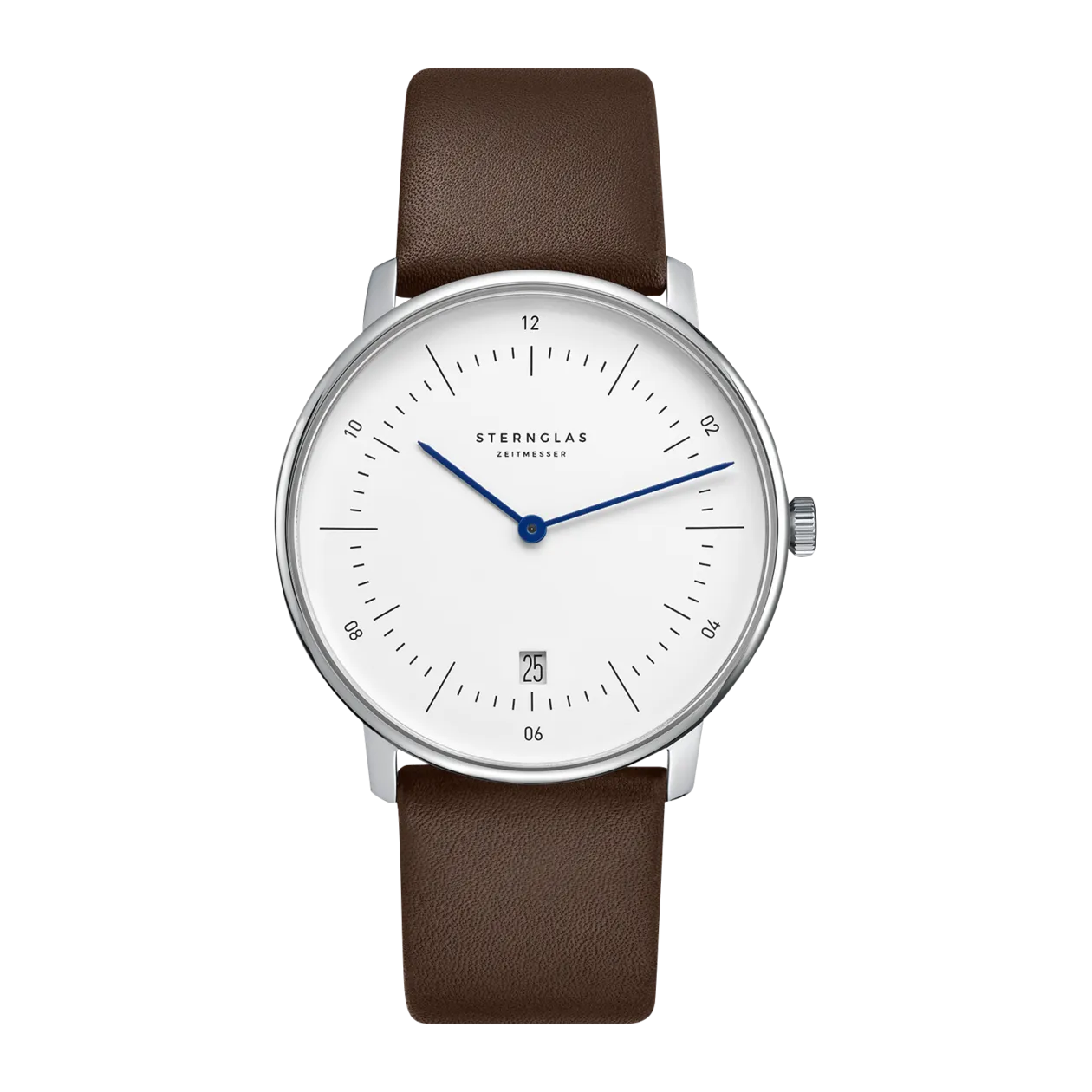 Sternglas NAOS Montre-bracelet, blanc / marron foncé