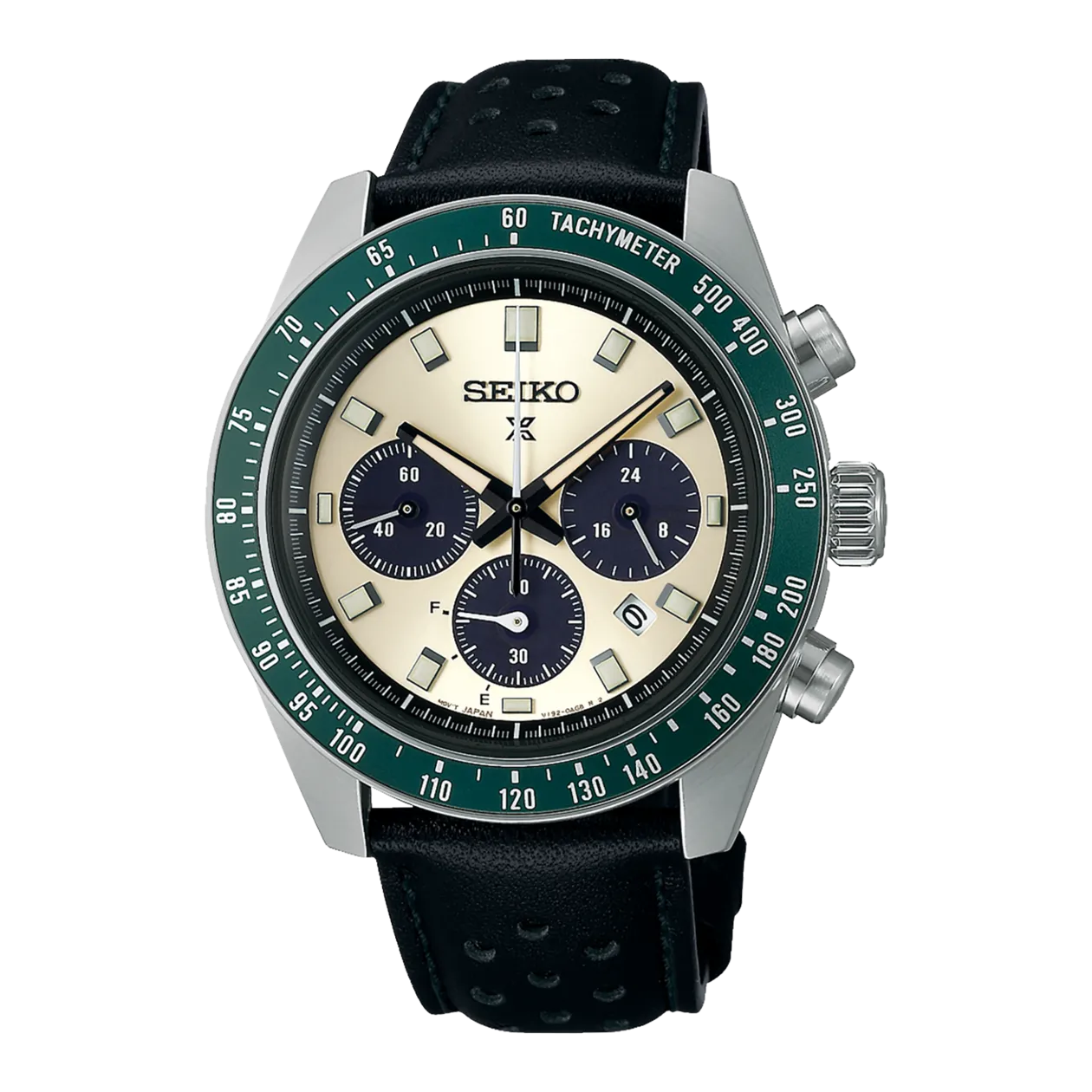 Seiko Prospex Speedtimer SSC943P1 Montre solaire, noir / vert foncé