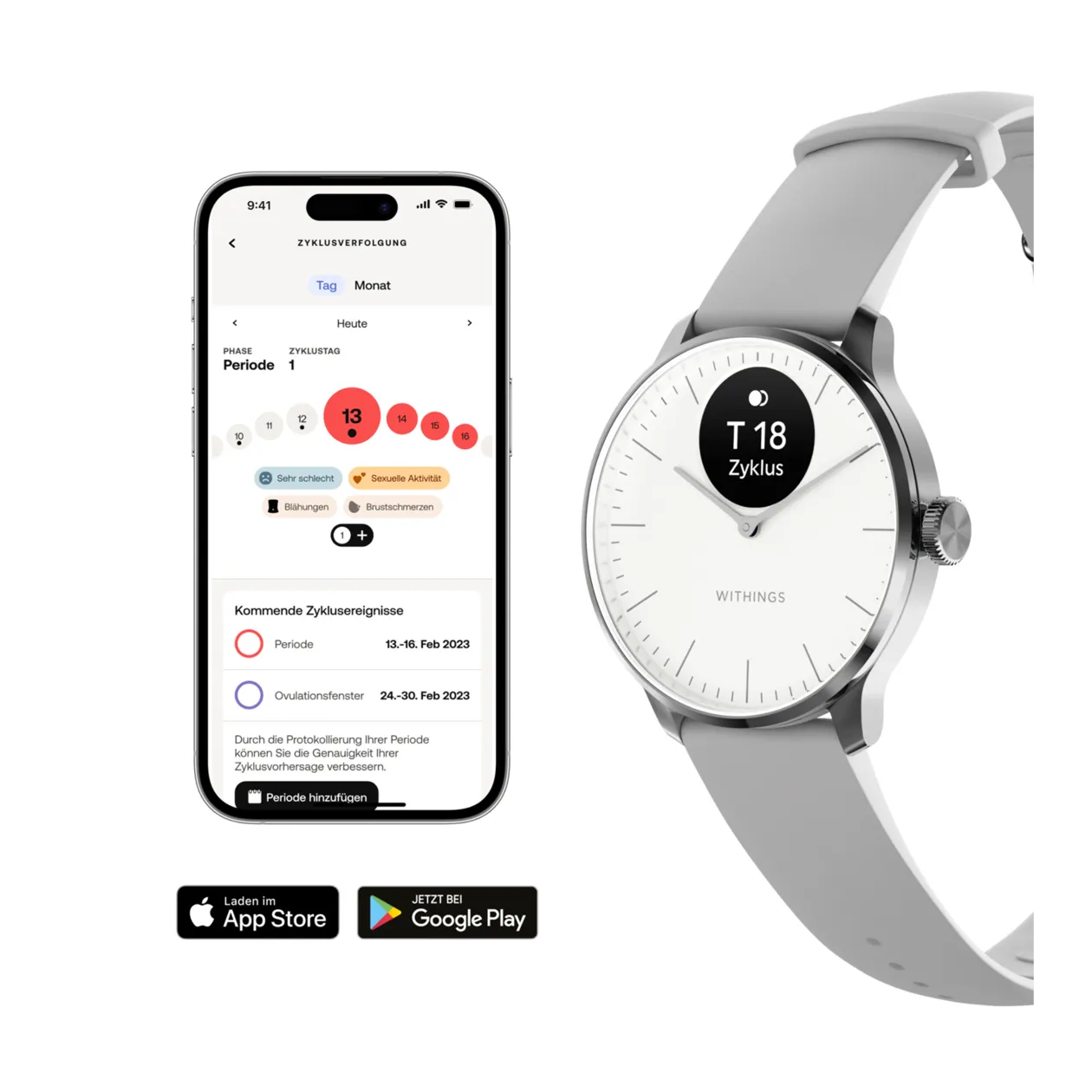 Withings ScanWatch Light Hybrid-Smartwatch, Weiß