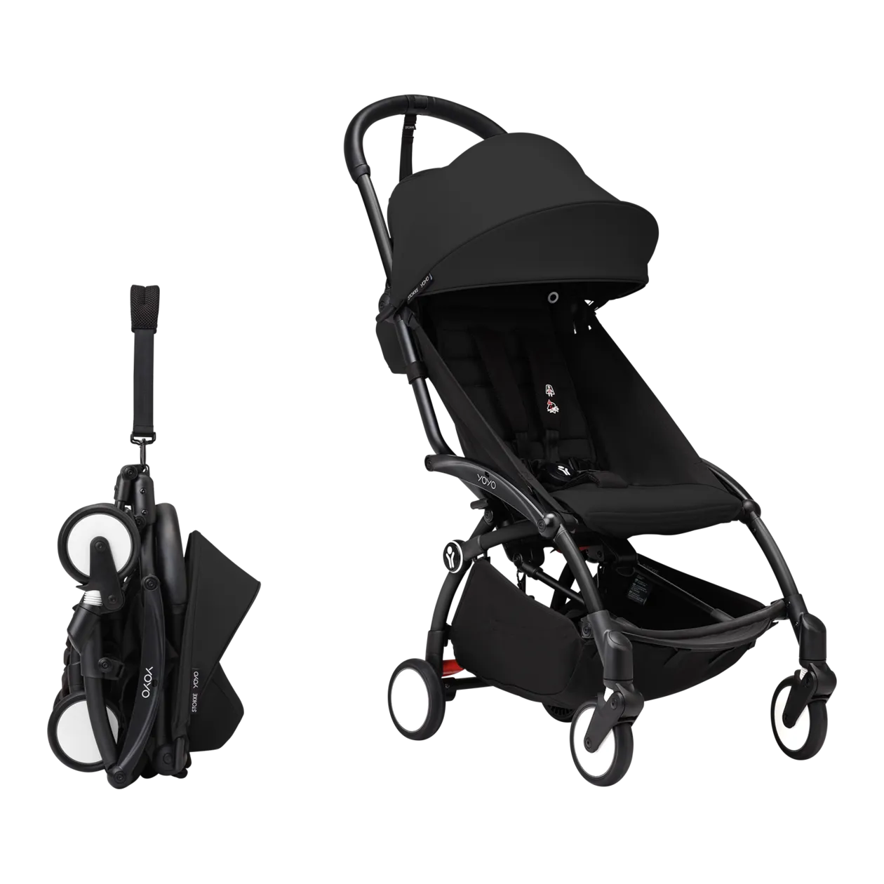 Stokke® YOYO3 Kinderwagen + 6+-Textilset, Schwarz