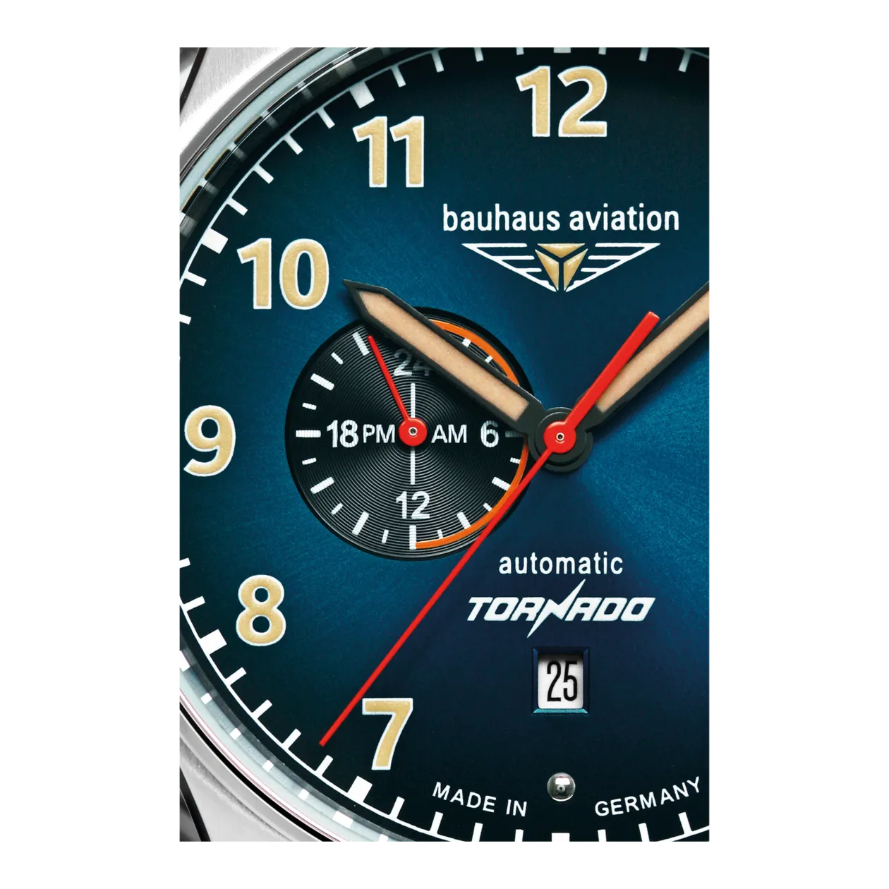 Bauhaus Aviation Tornado 27643 Armbanduhr, Silberfarben/Blau